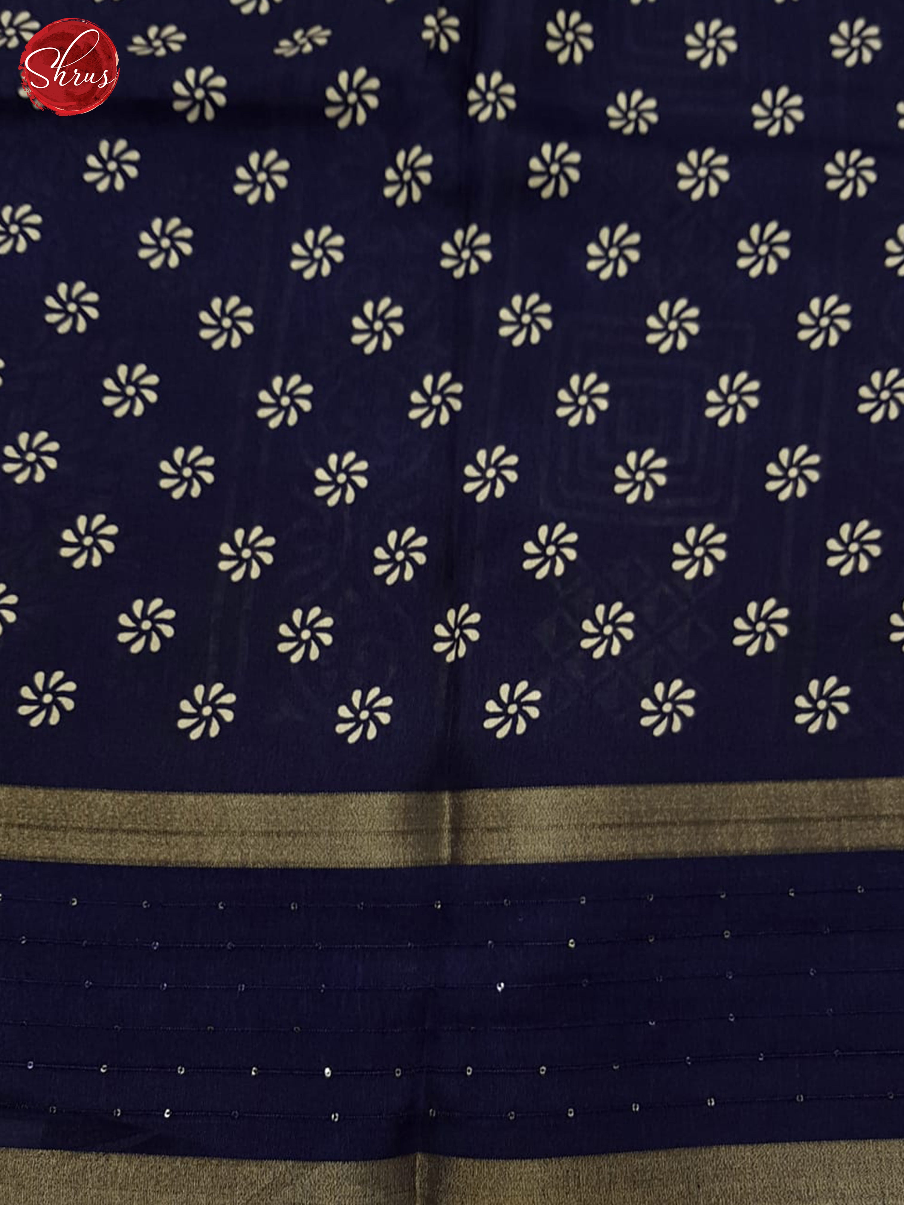 blue(Single Tone)- Semi Crepe Saree - Shop on ShrusEternity.com