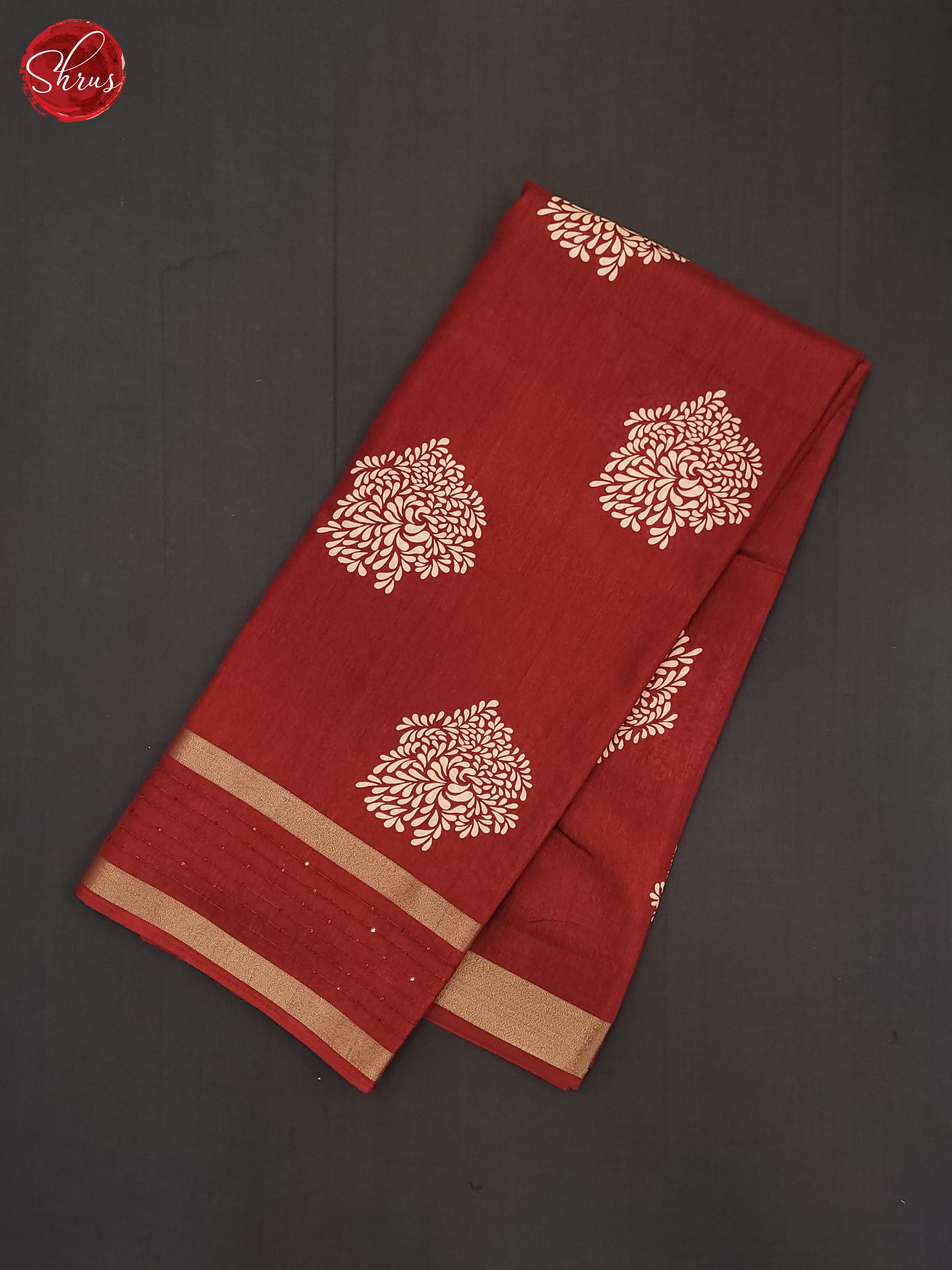 Red(Single Tone)- Semi Crepe Saree - Shop on ShrusEternity.com