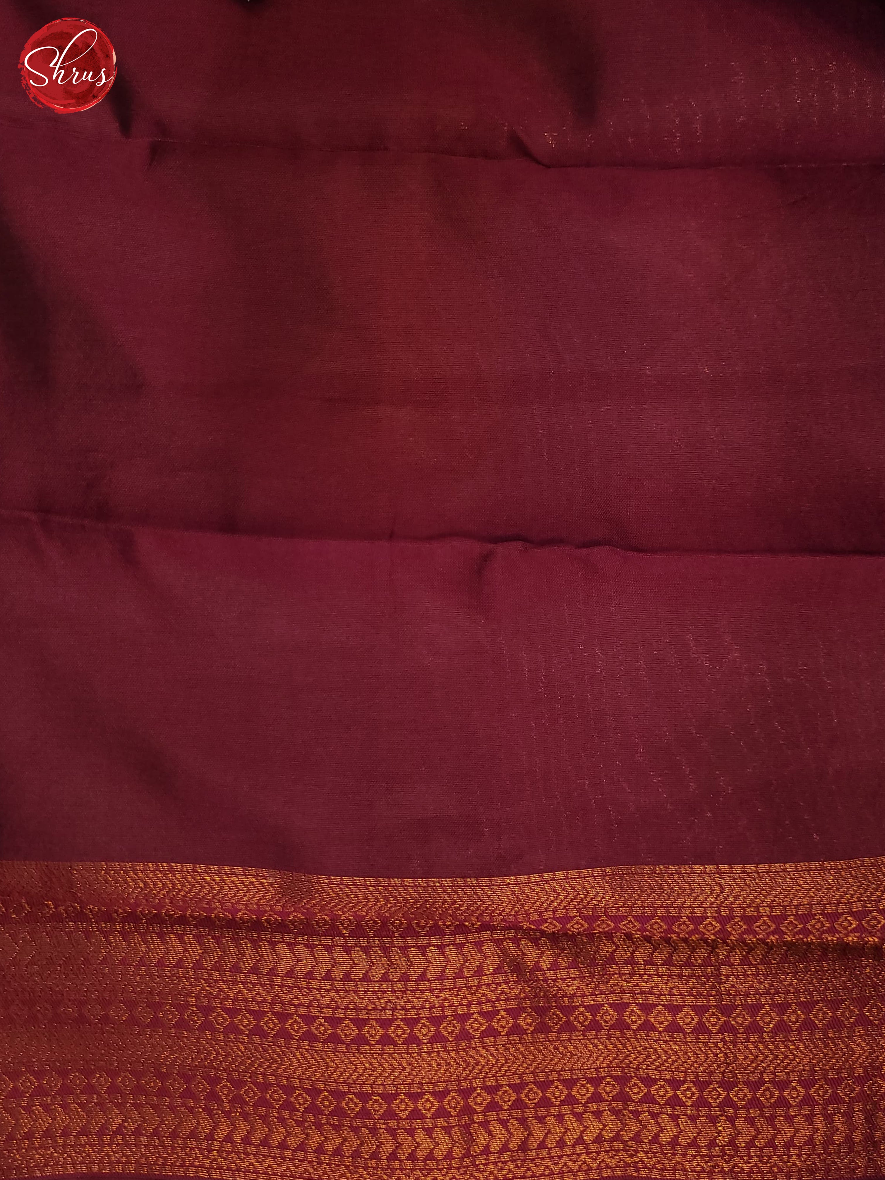 German Blue & Wine - Semi Kanchipuram Saree - Shop on ShrusEternity.com