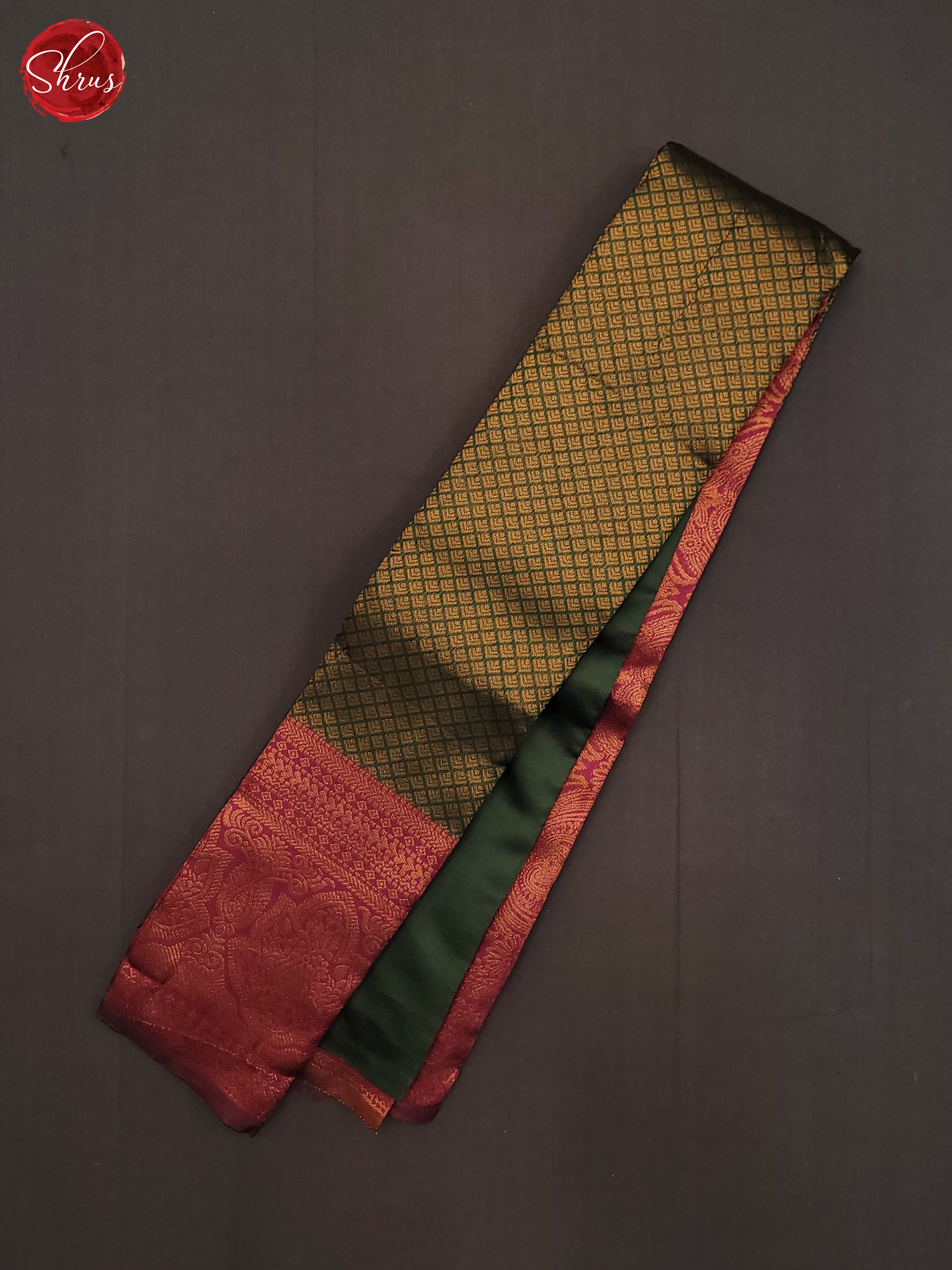 Bottle Green & MAjenta - Semi Kanchipuram Saree - Shop on ShrusEternity.com