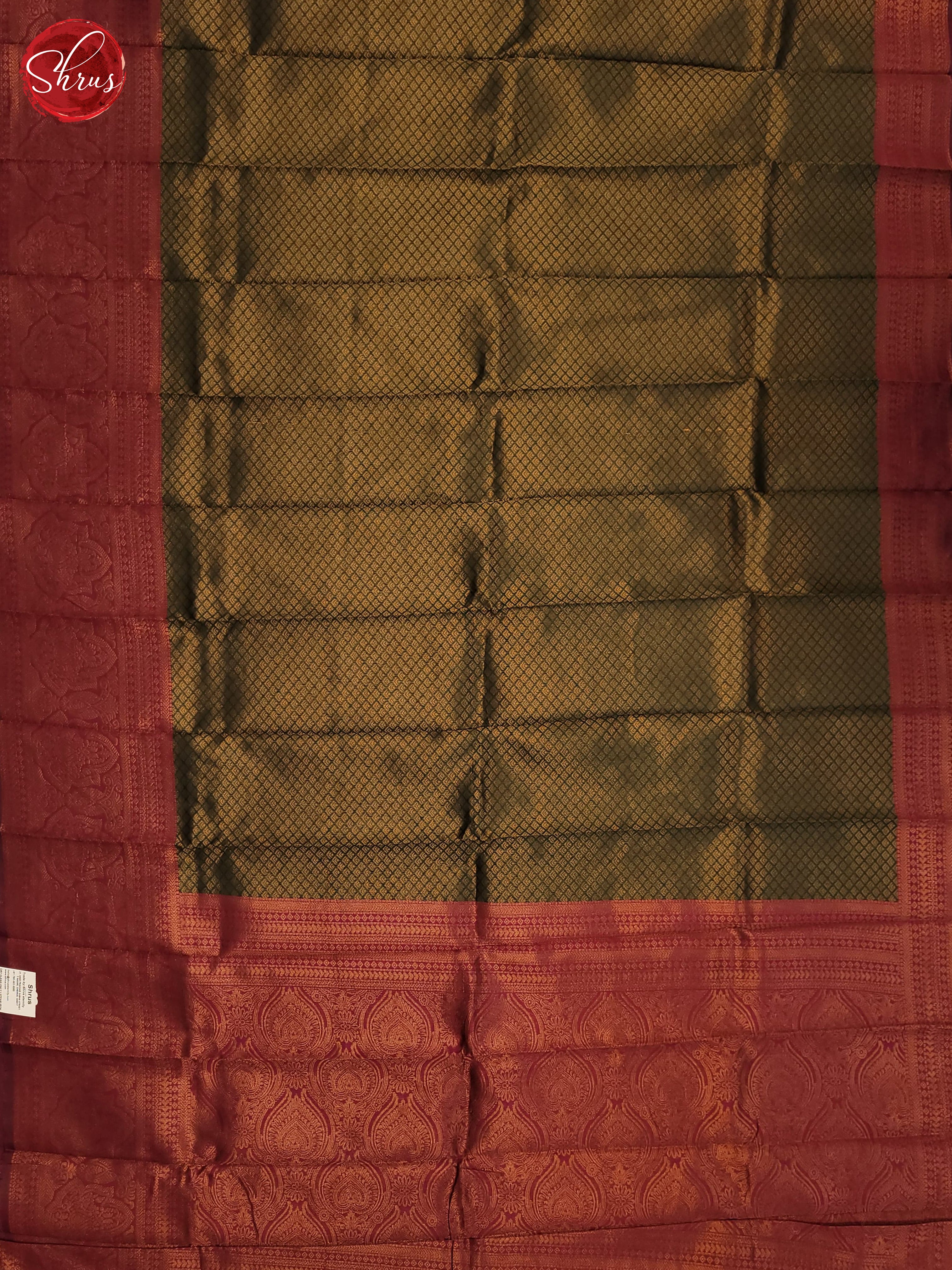 Bottle Green & MAjenta - Semi Kanchipuram Saree - Shop on ShrusEternity.com