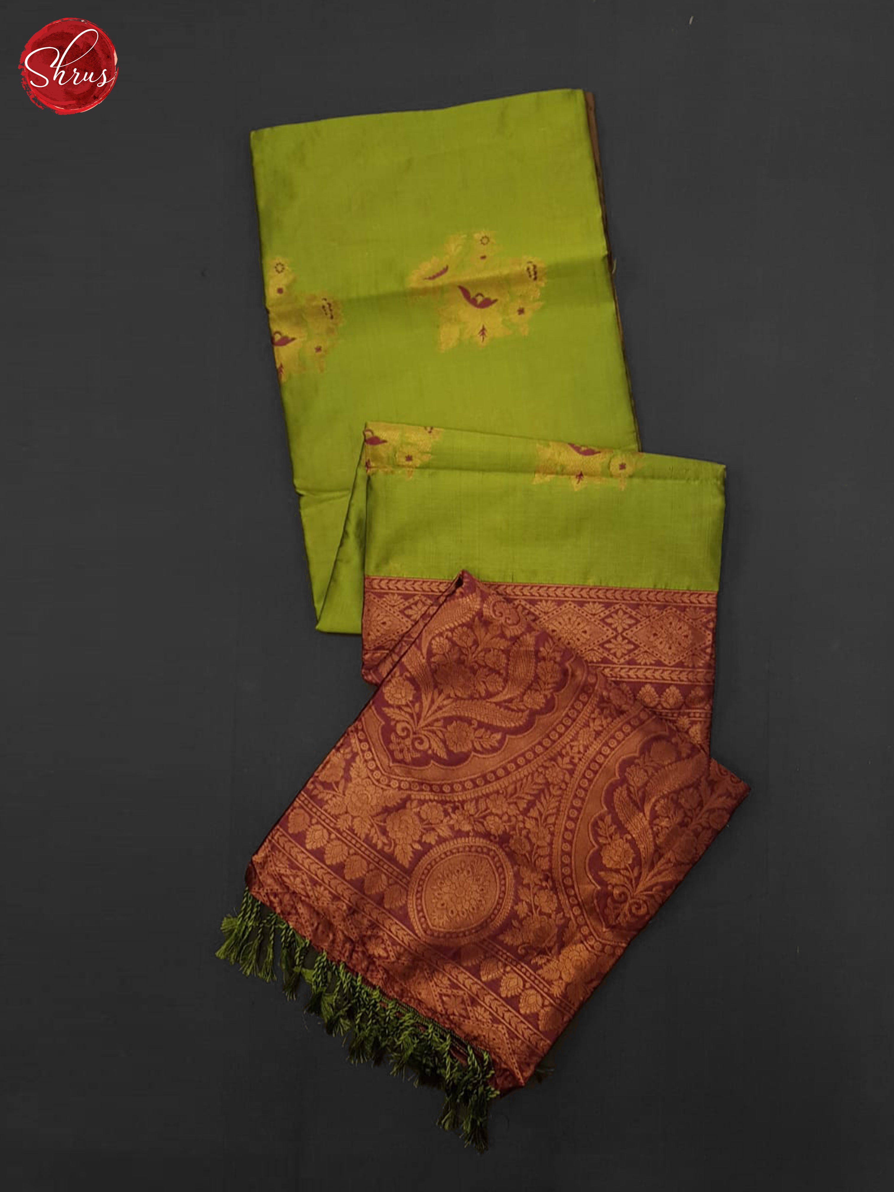 Green & Wine - Semi Softsilk Saree - Shop on ShrusEternity.com