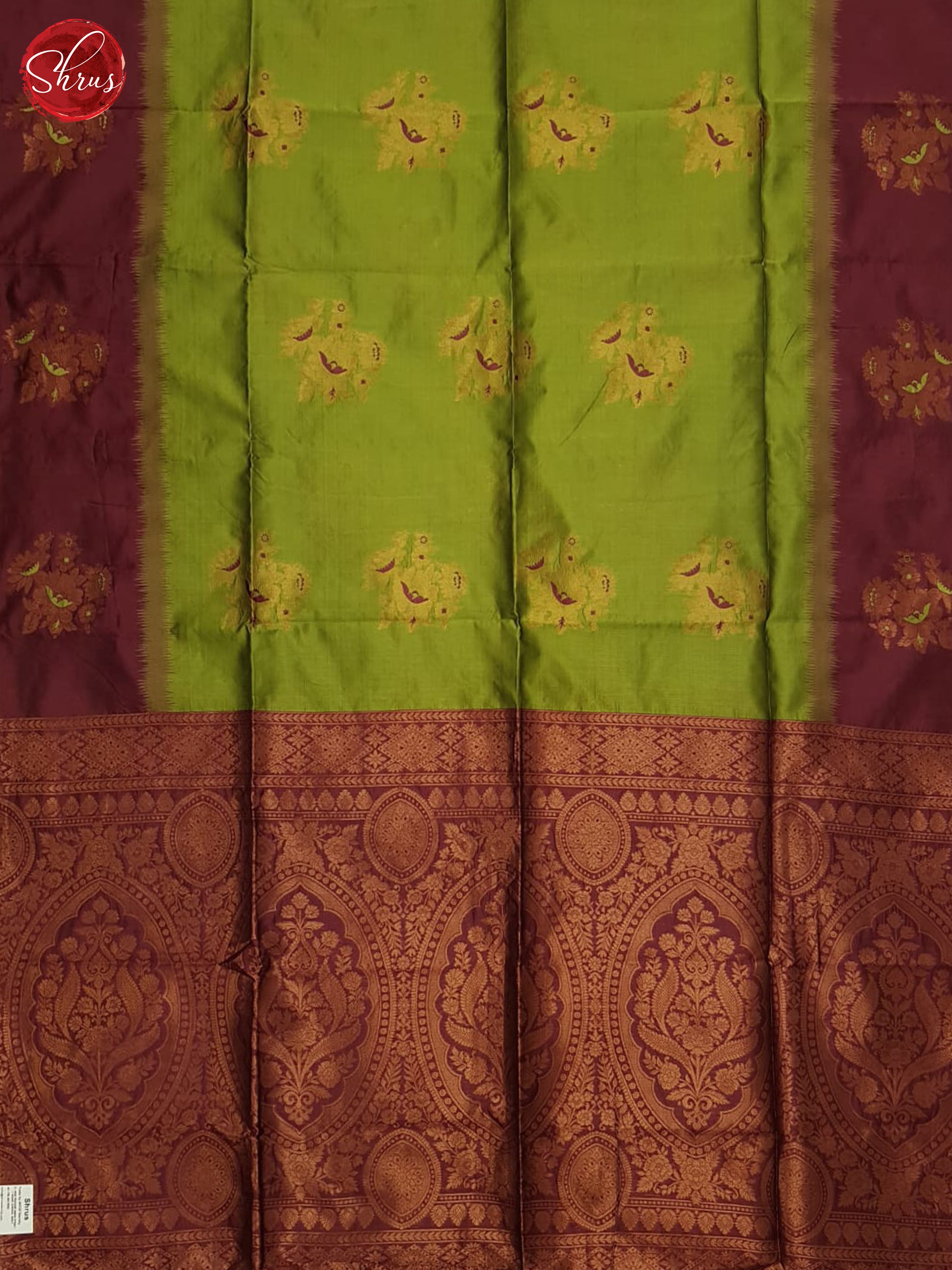 Green & Wine - Semi Softsilk Saree - Shop on ShrusEternity.com