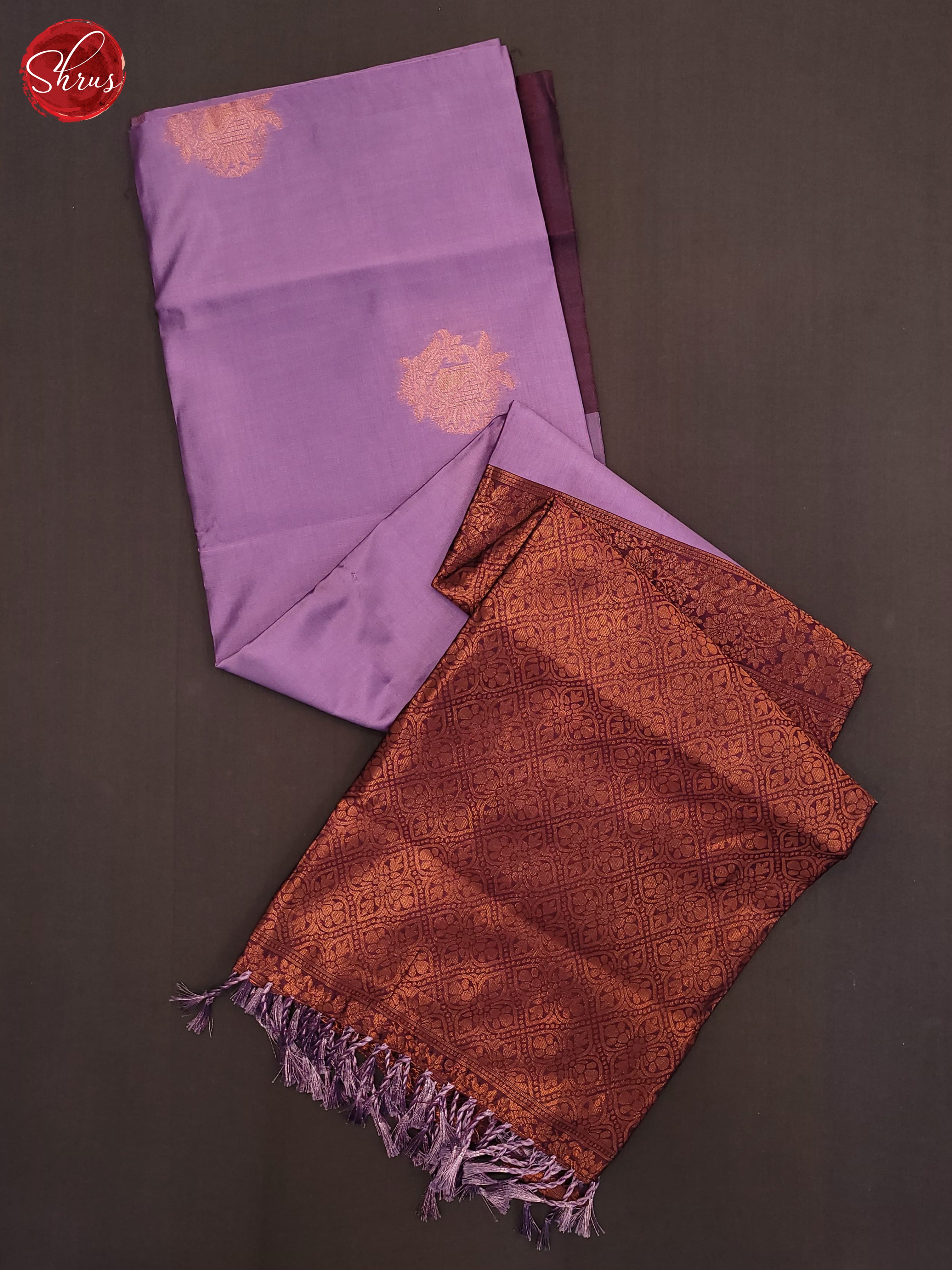 Lavender & WIne - Semi Softsilk Saree - Shop on ShrusEternity.com