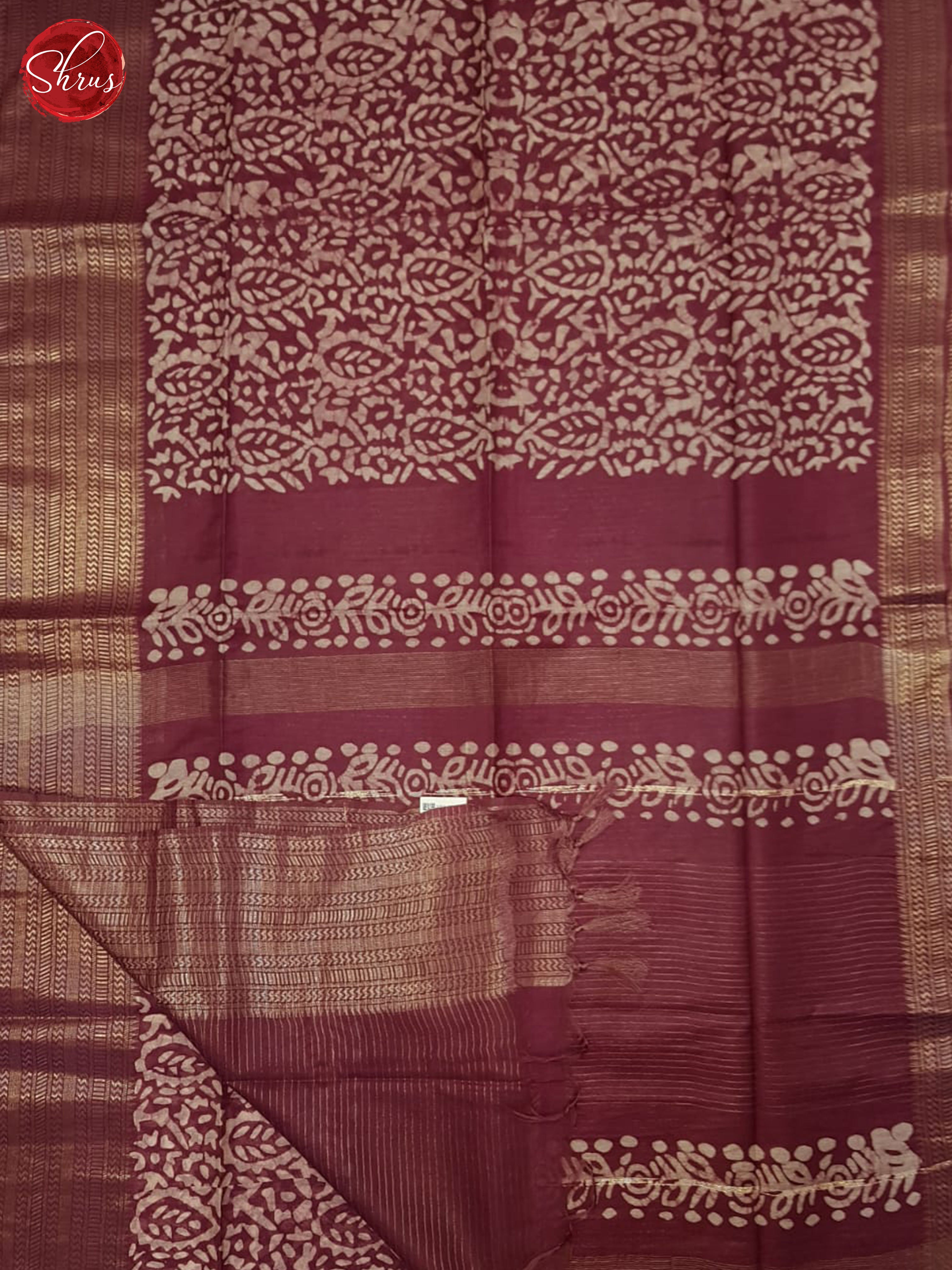 Maroon(single tone) - Bhatik Saree - Shop on ShrusEternity.com