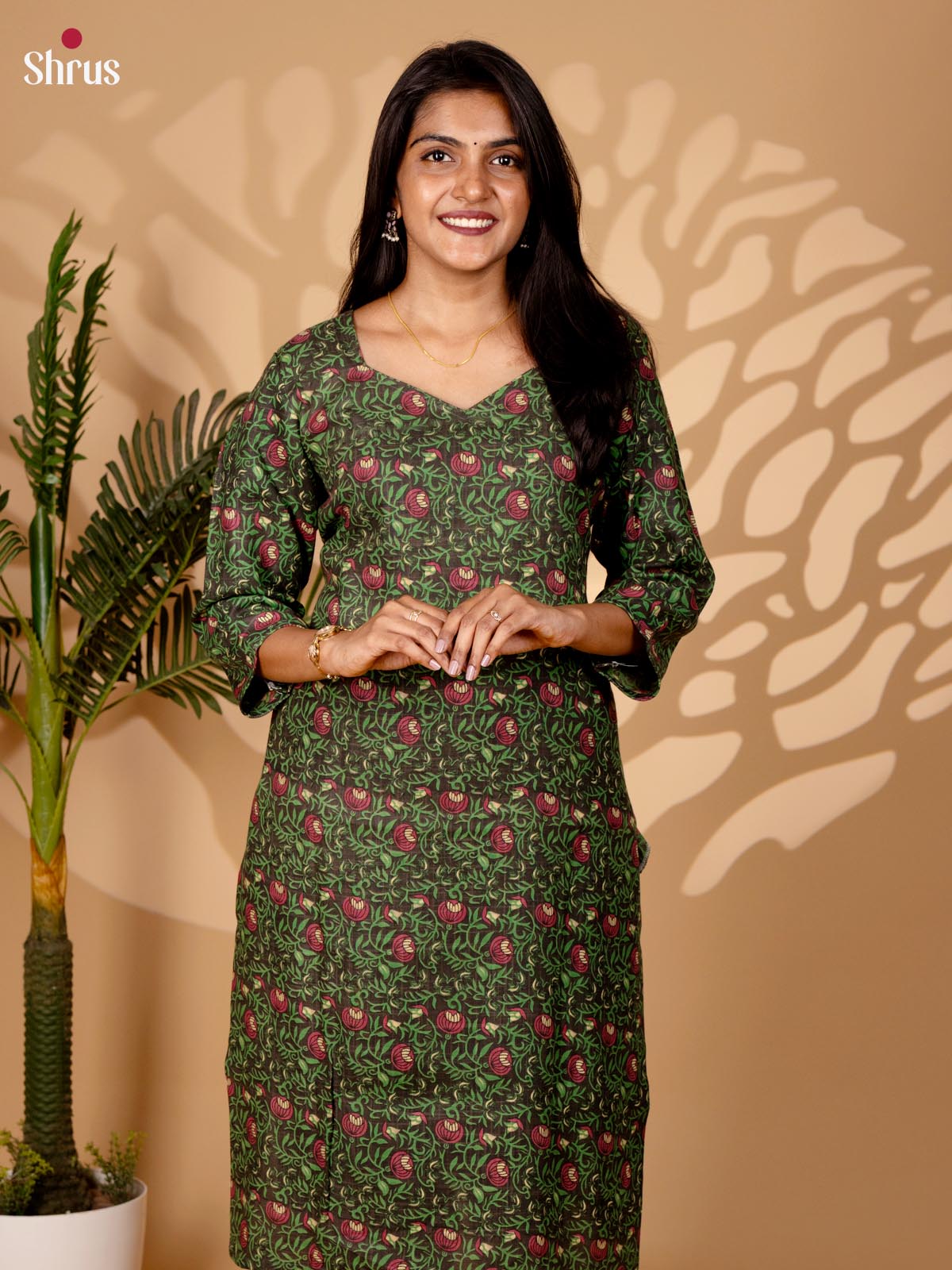 Green - printed Readymade Kurti