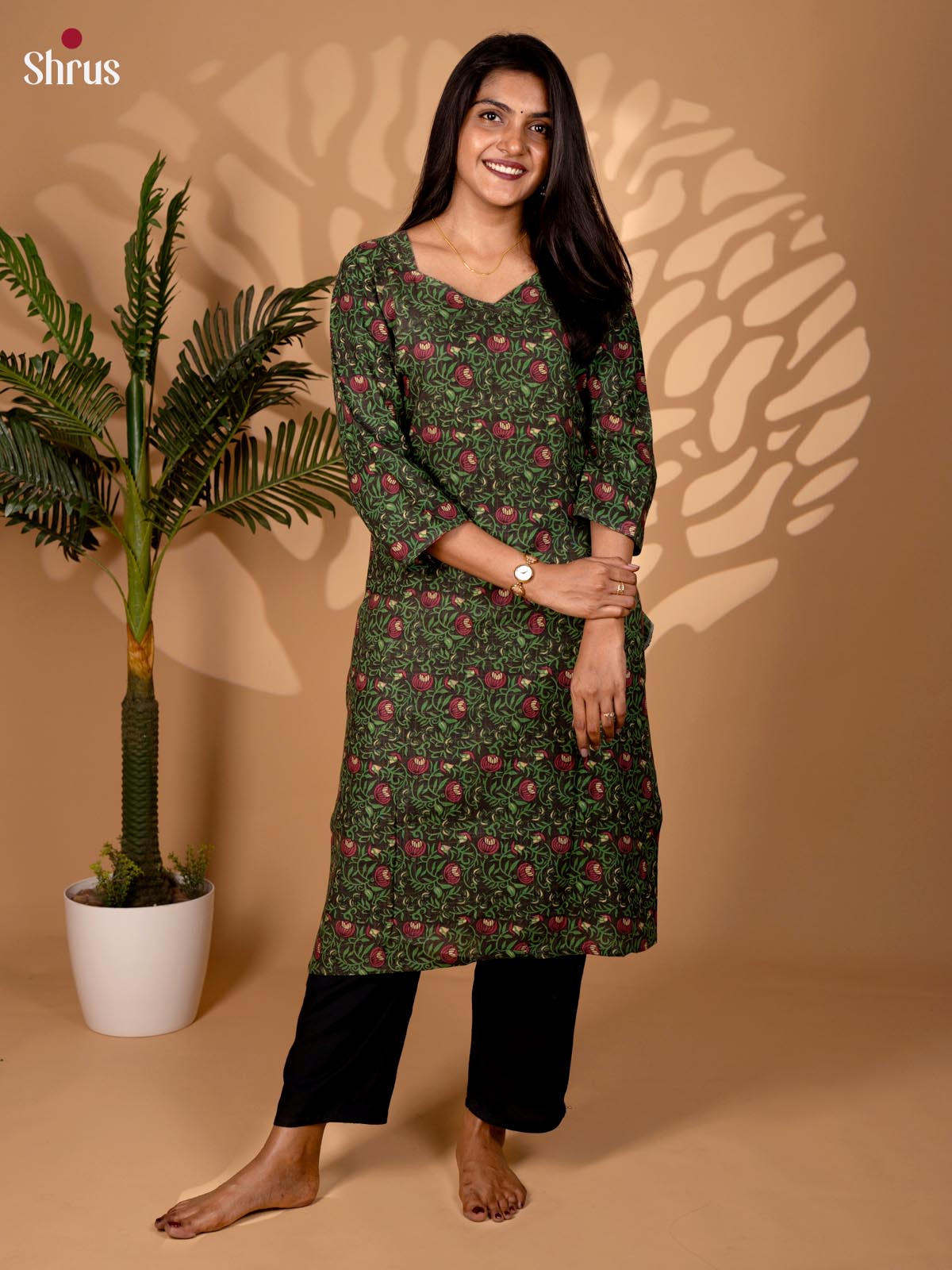 Green - printed Readymade Kurti