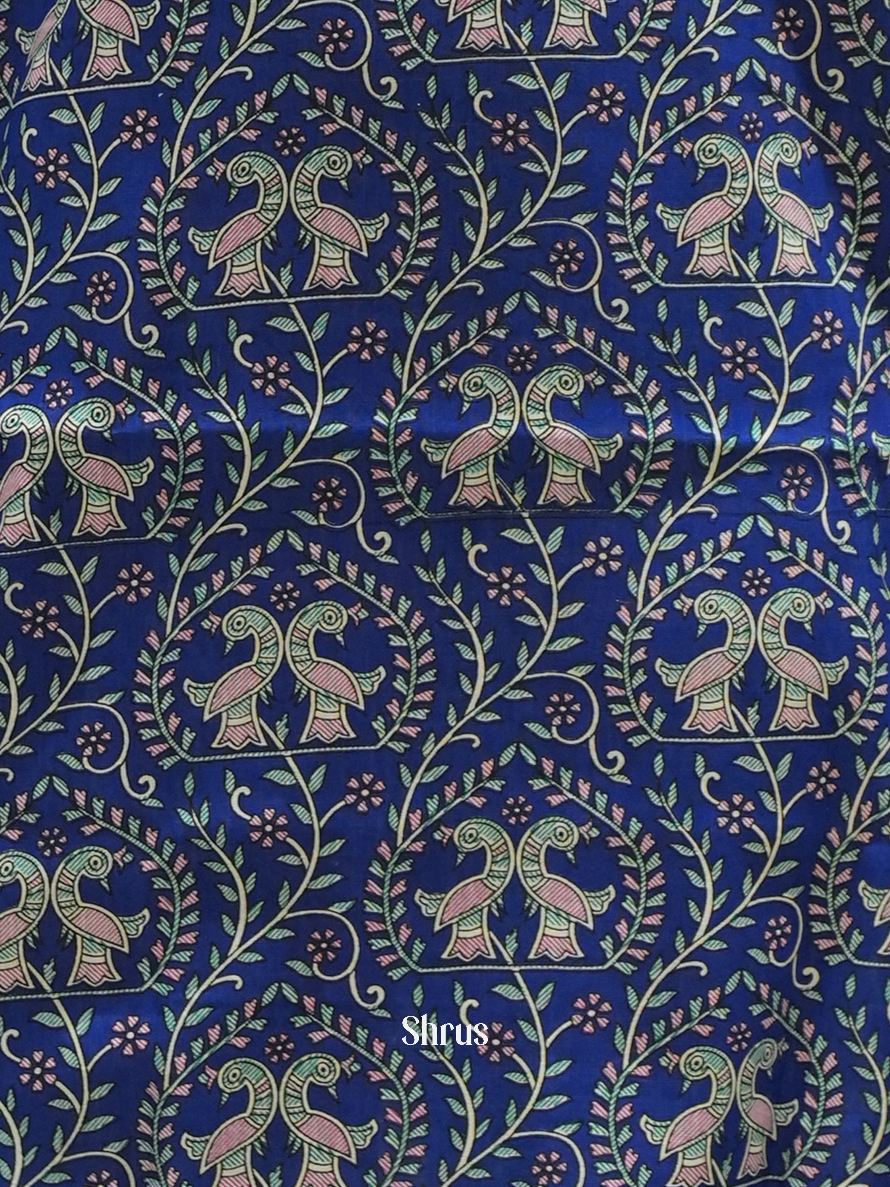 Blue-Madhubani printed Readymade kurti