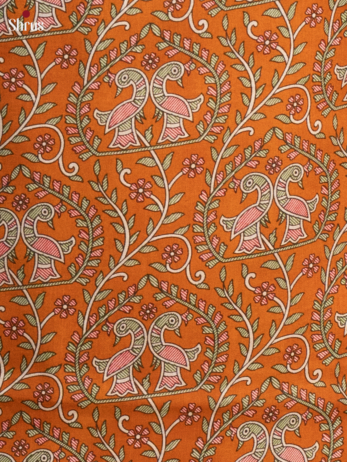 Orange - madhubani Printed Readymade kurti