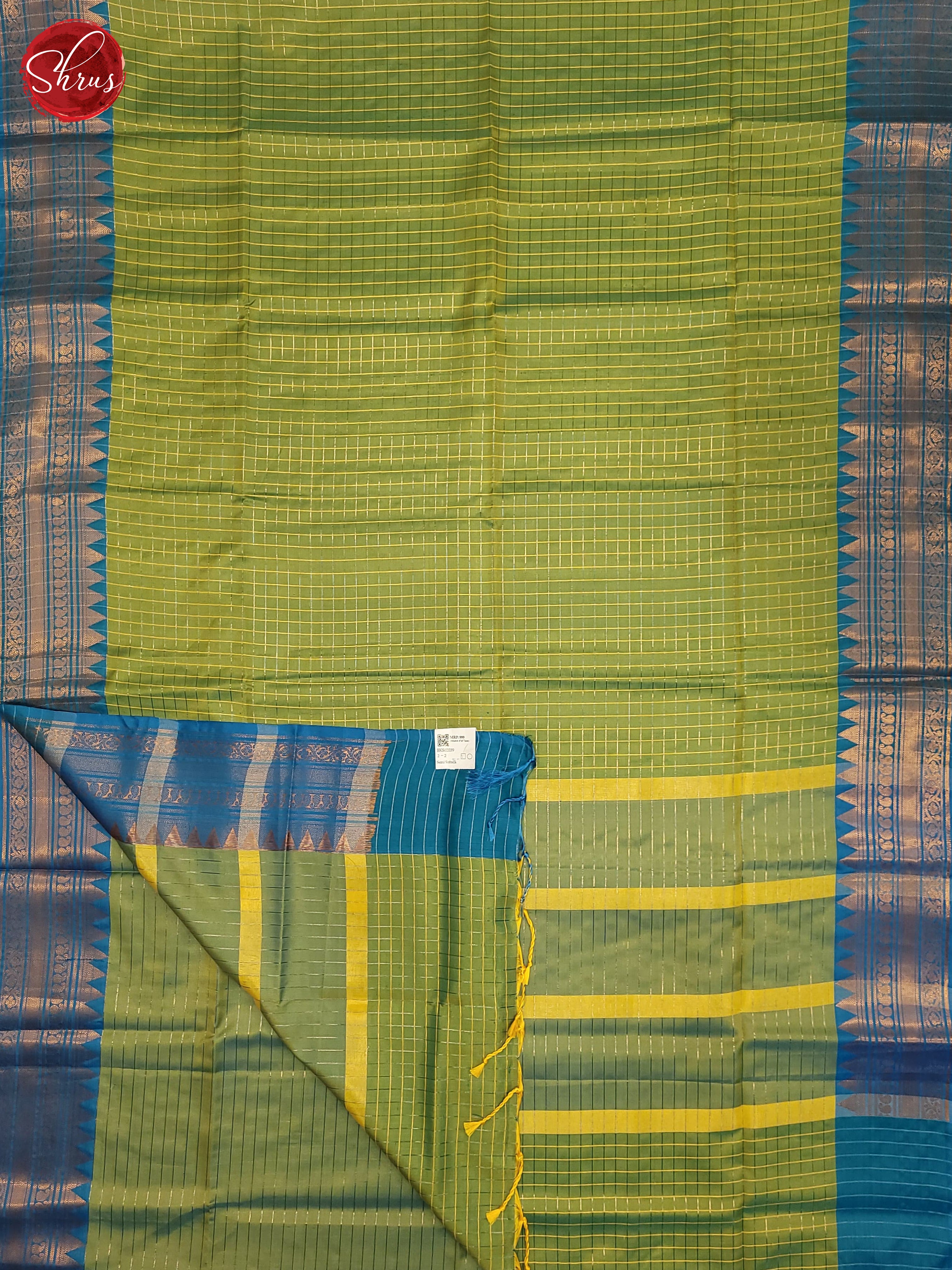 Green & Blue - Semi Softsilk Saree - Shop on ShrusEternity.com