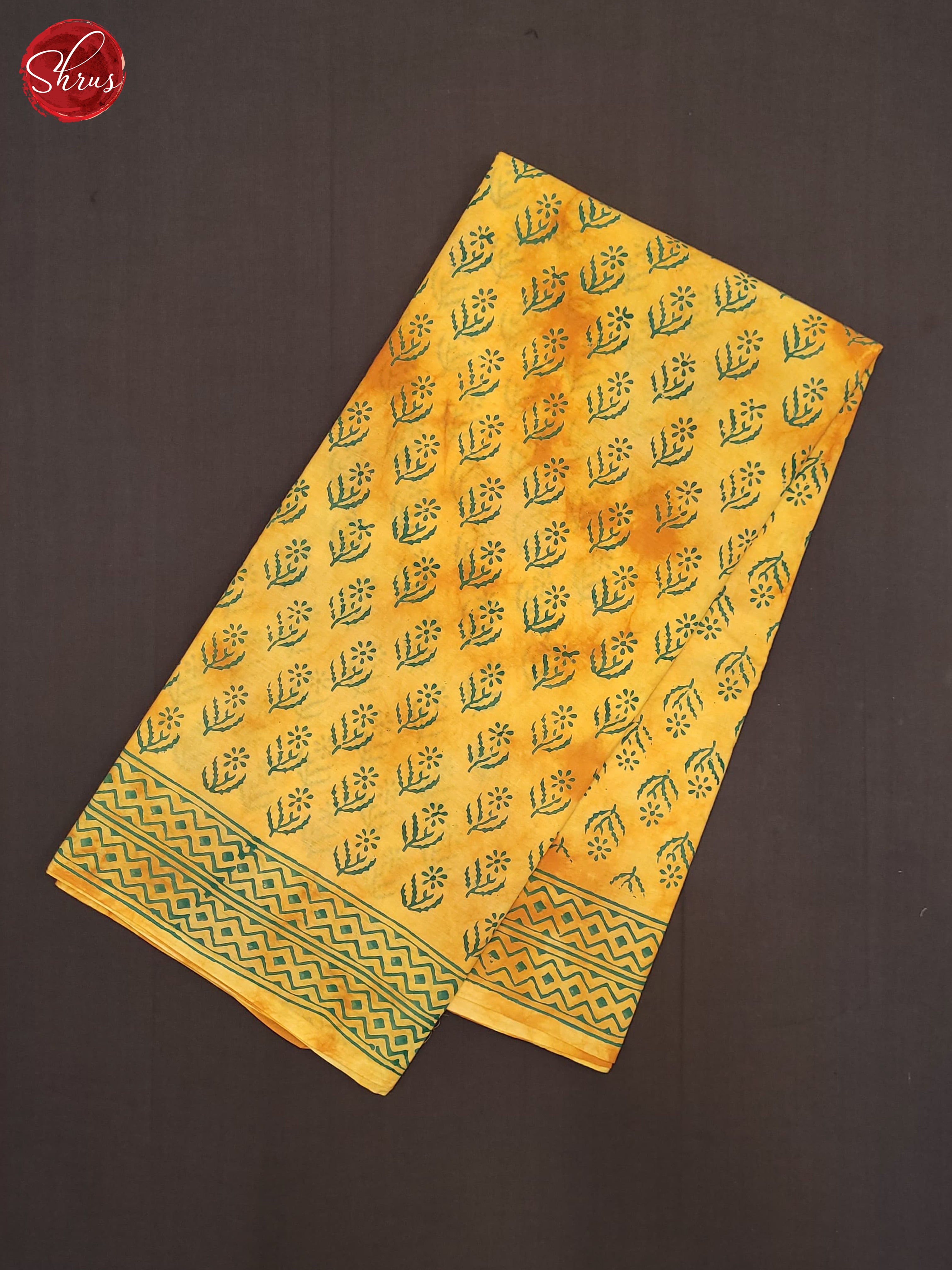 Yellow - Jaipur cotton Saree - Shop on ShrusEternity.com