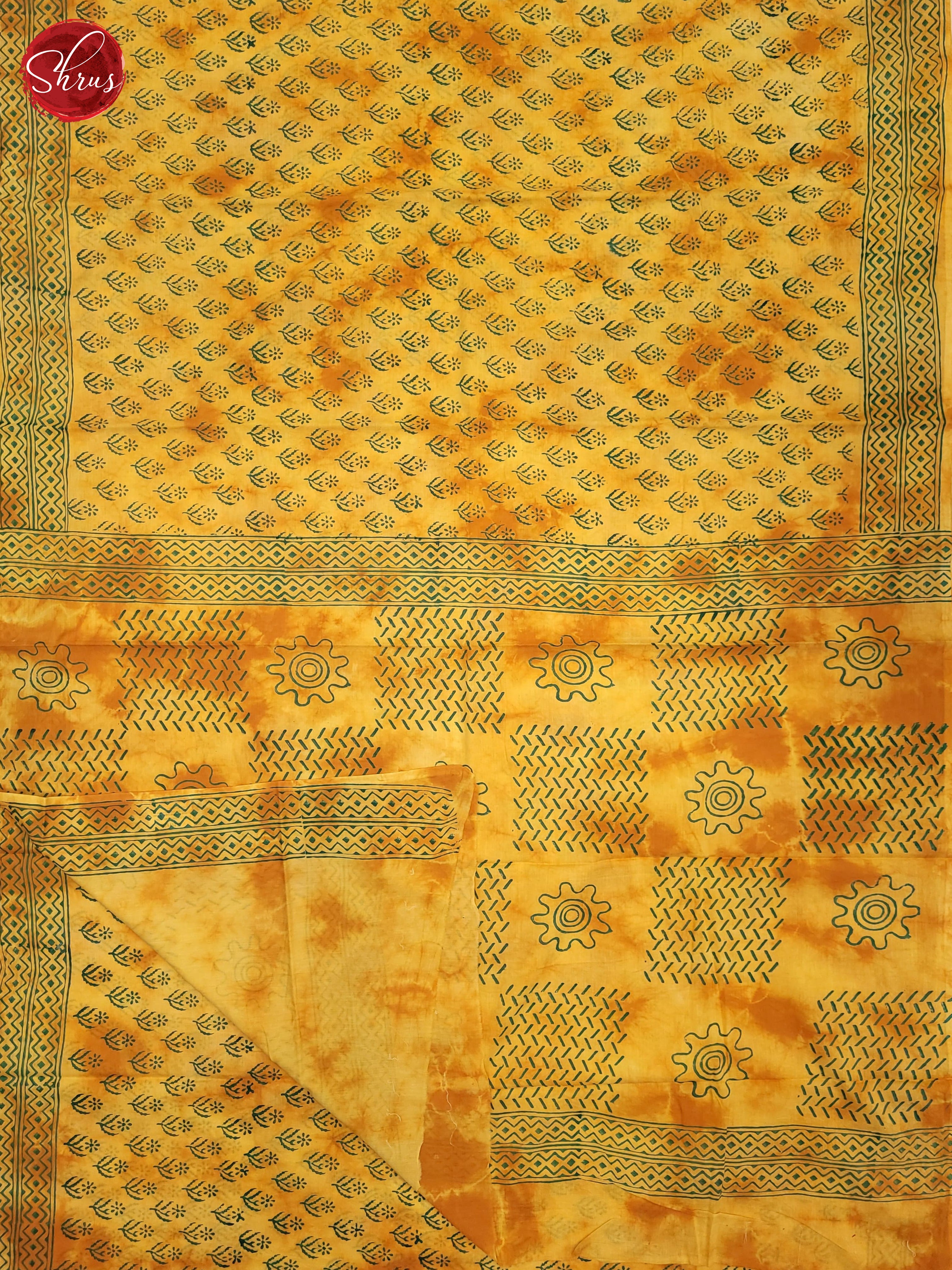 Yellow - Jaipur cotton Saree - Shop on ShrusEternity.com