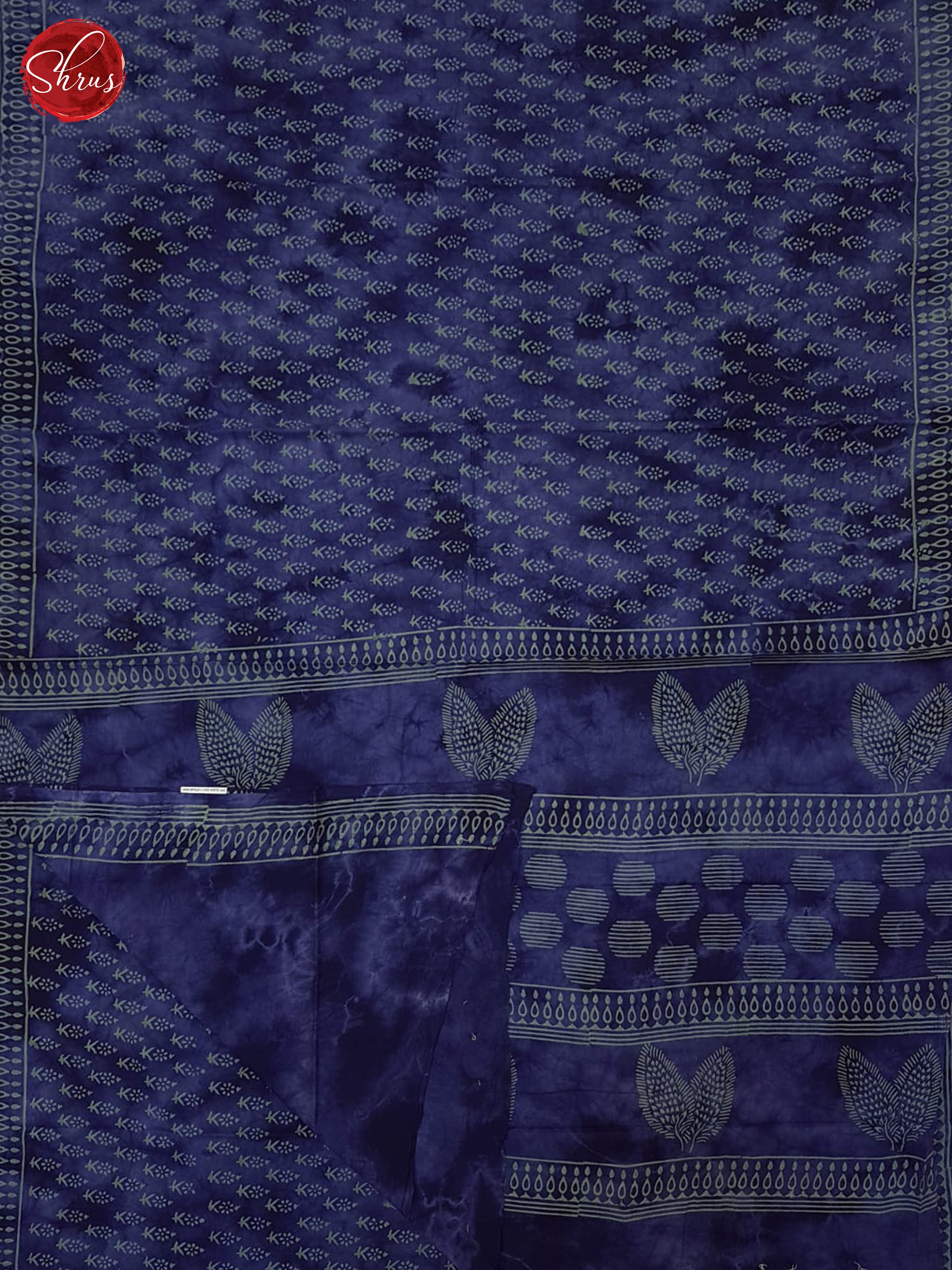 Blue- Jaipur cotton Saree - Shop on ShrusEternity.com