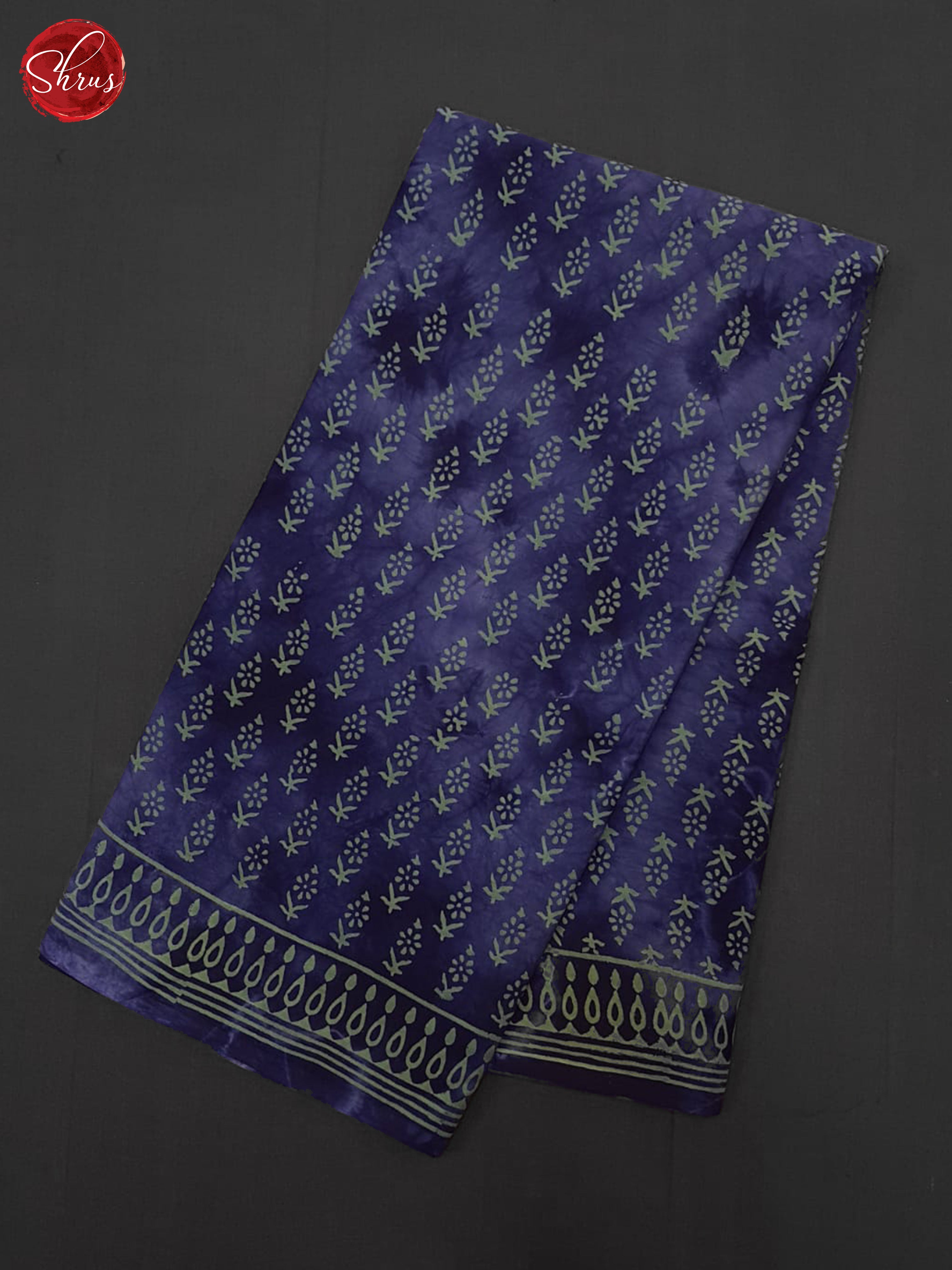 Blue- Jaipur cotton Saree - Shop on ShrusEternity.com