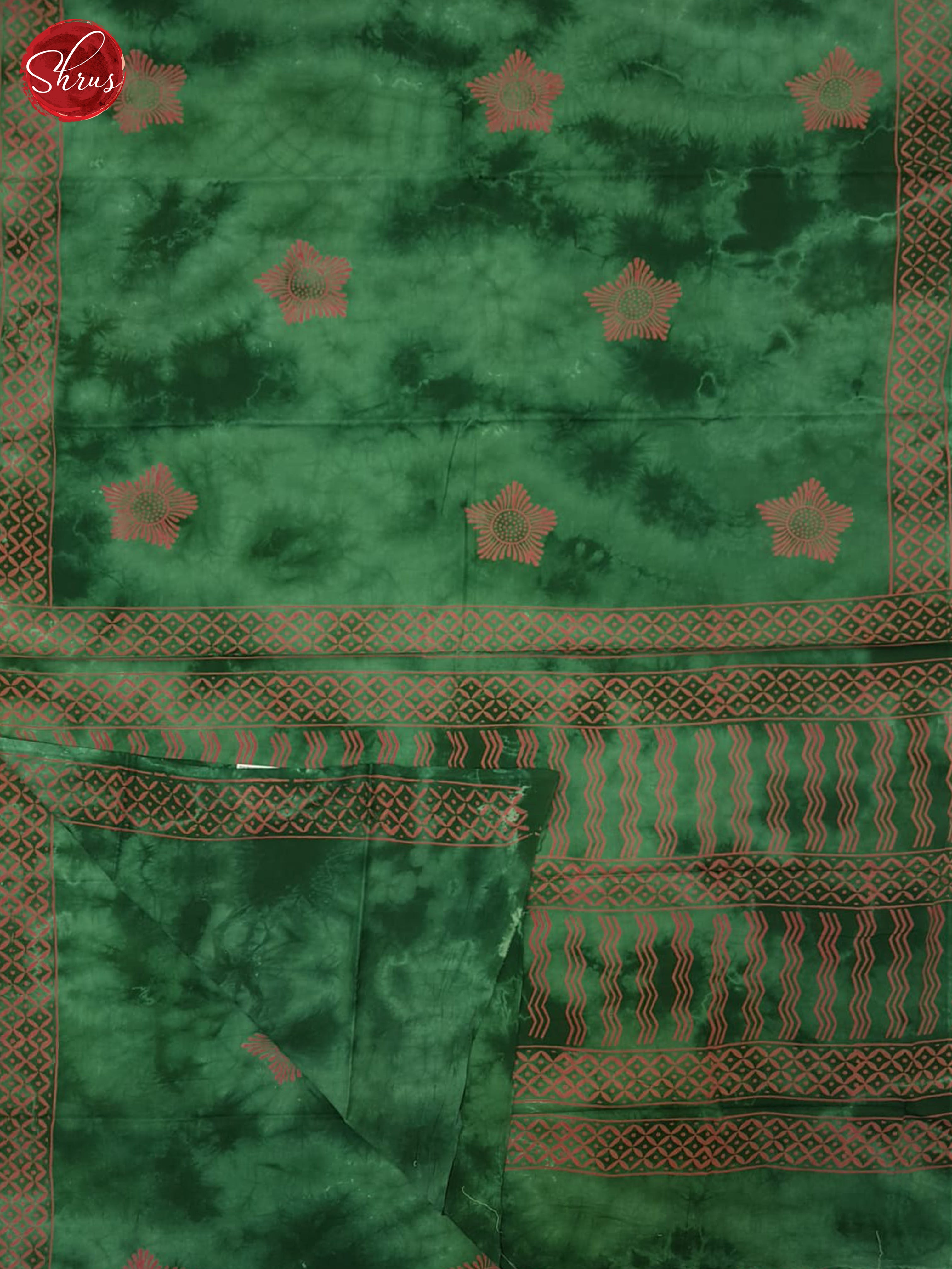 Green - Jaipur cotton Saree - Shop on ShrusEternity.com