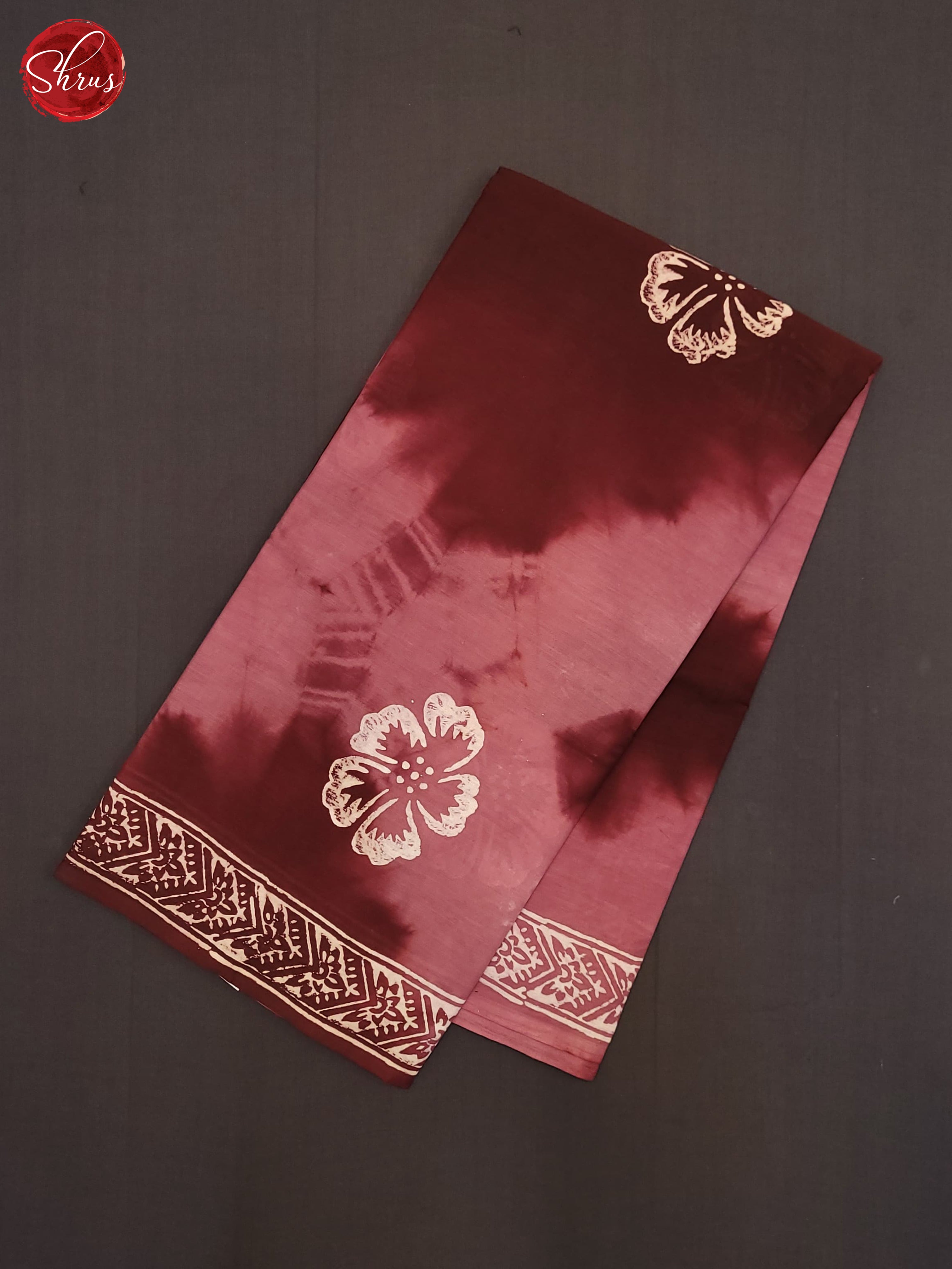 Maroon & PInk - Jaipur cotton Saree - Shop on ShrusEternity.com