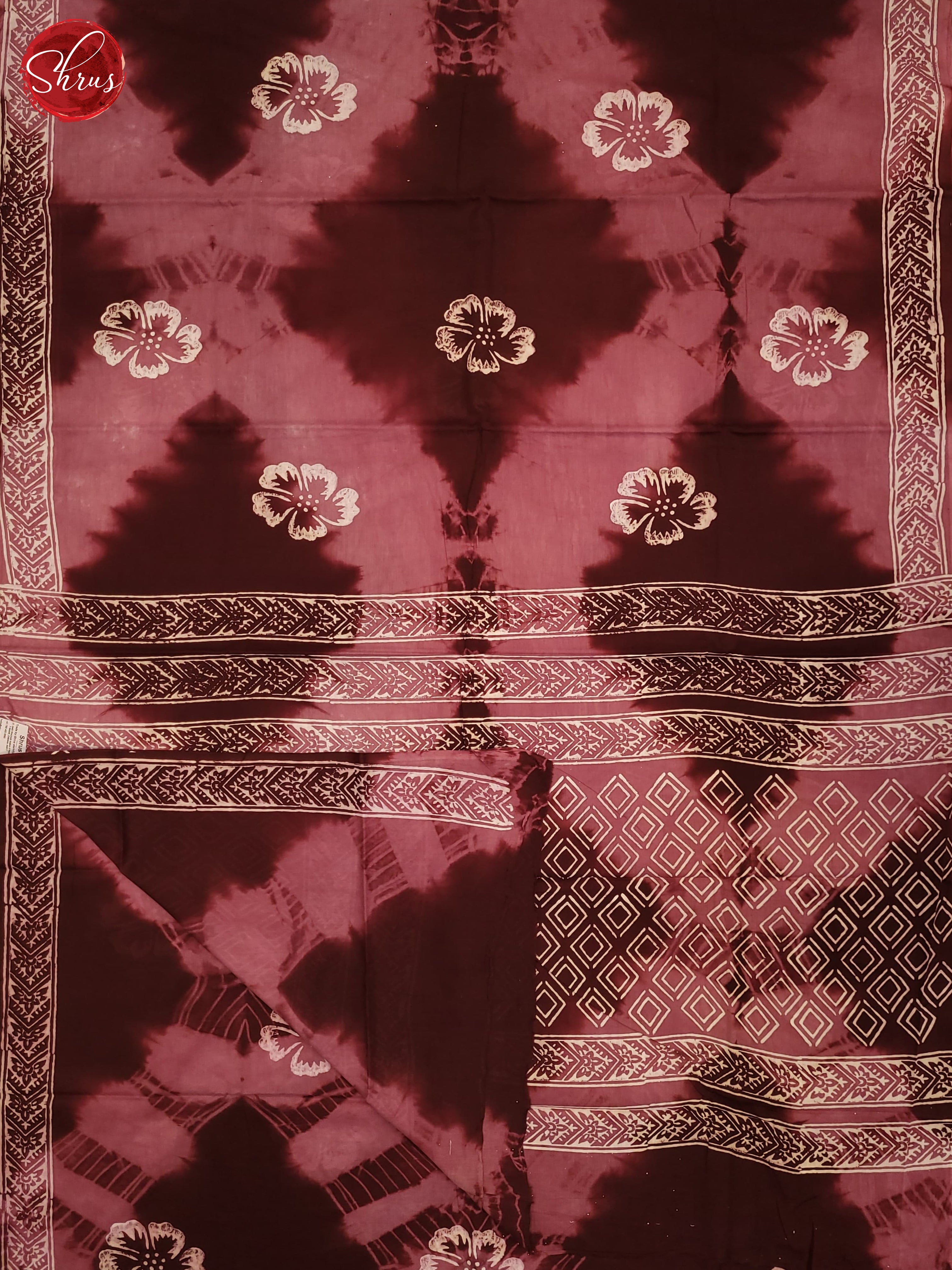 Maroon & PInk - Jaipur cotton Saree - Shop on ShrusEternity.com