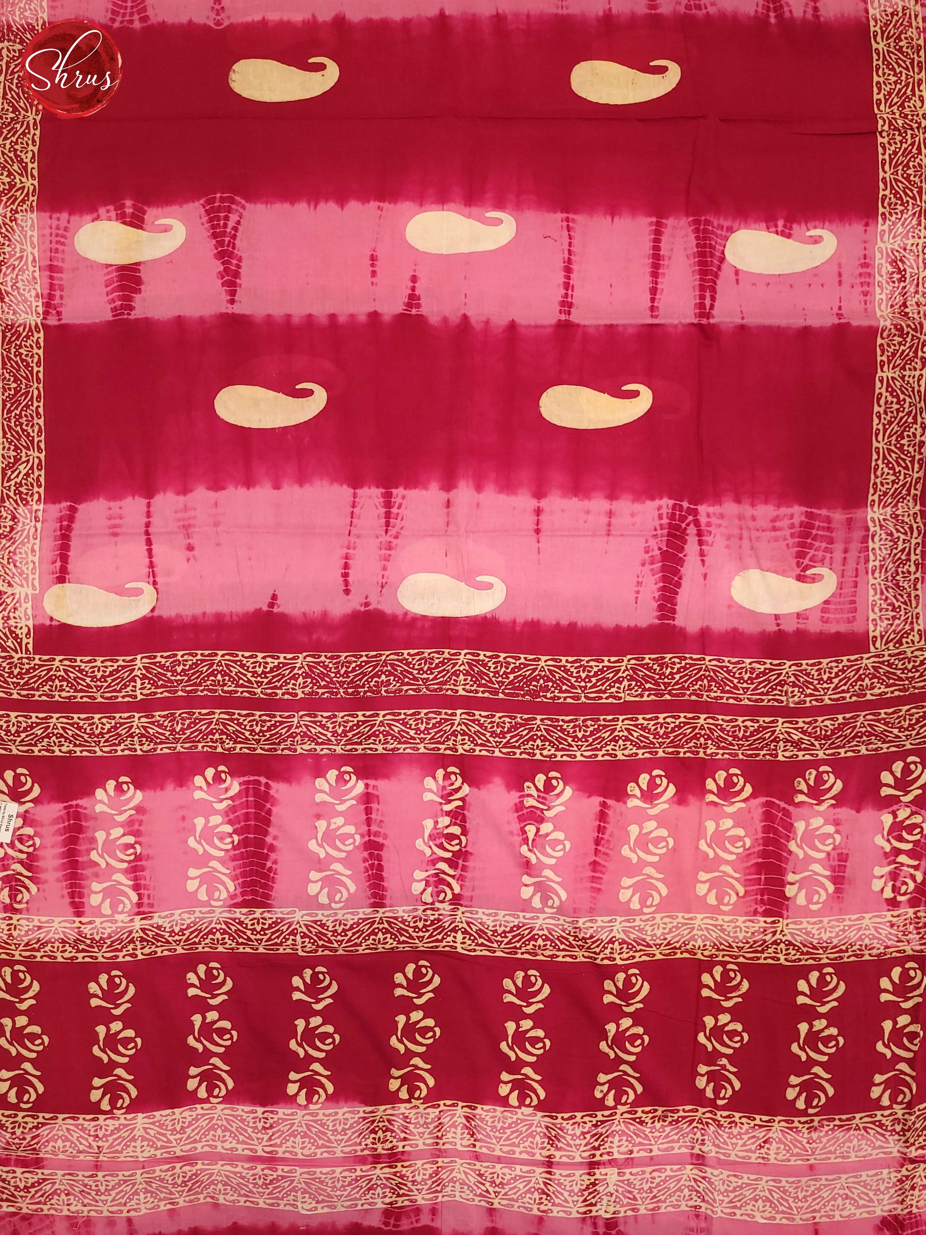 Light & Dark Pink- Jaipur cotton Saree - Shop on ShrusEternity.com