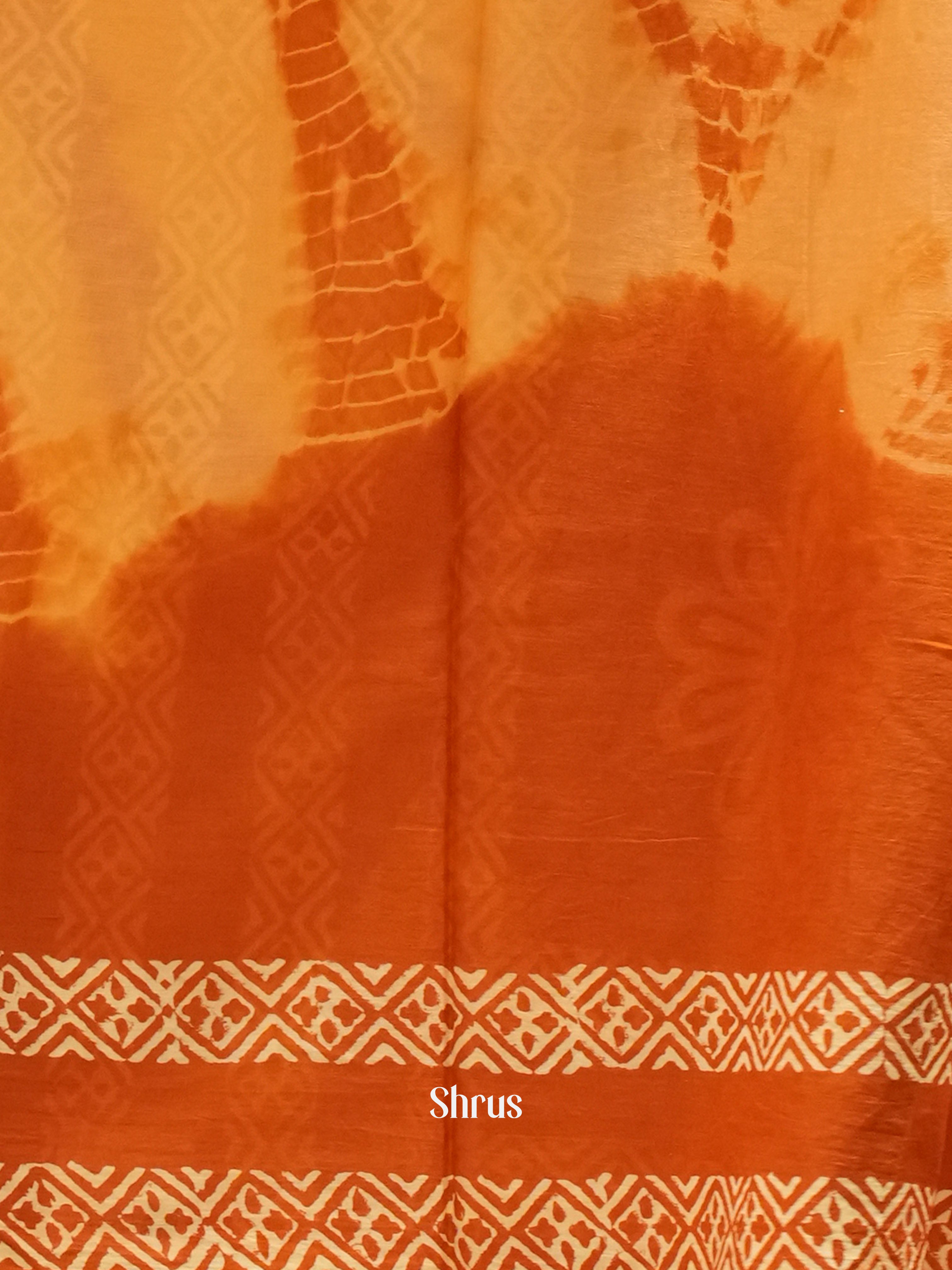 Beige & Brown - Jaipur cotton Saree