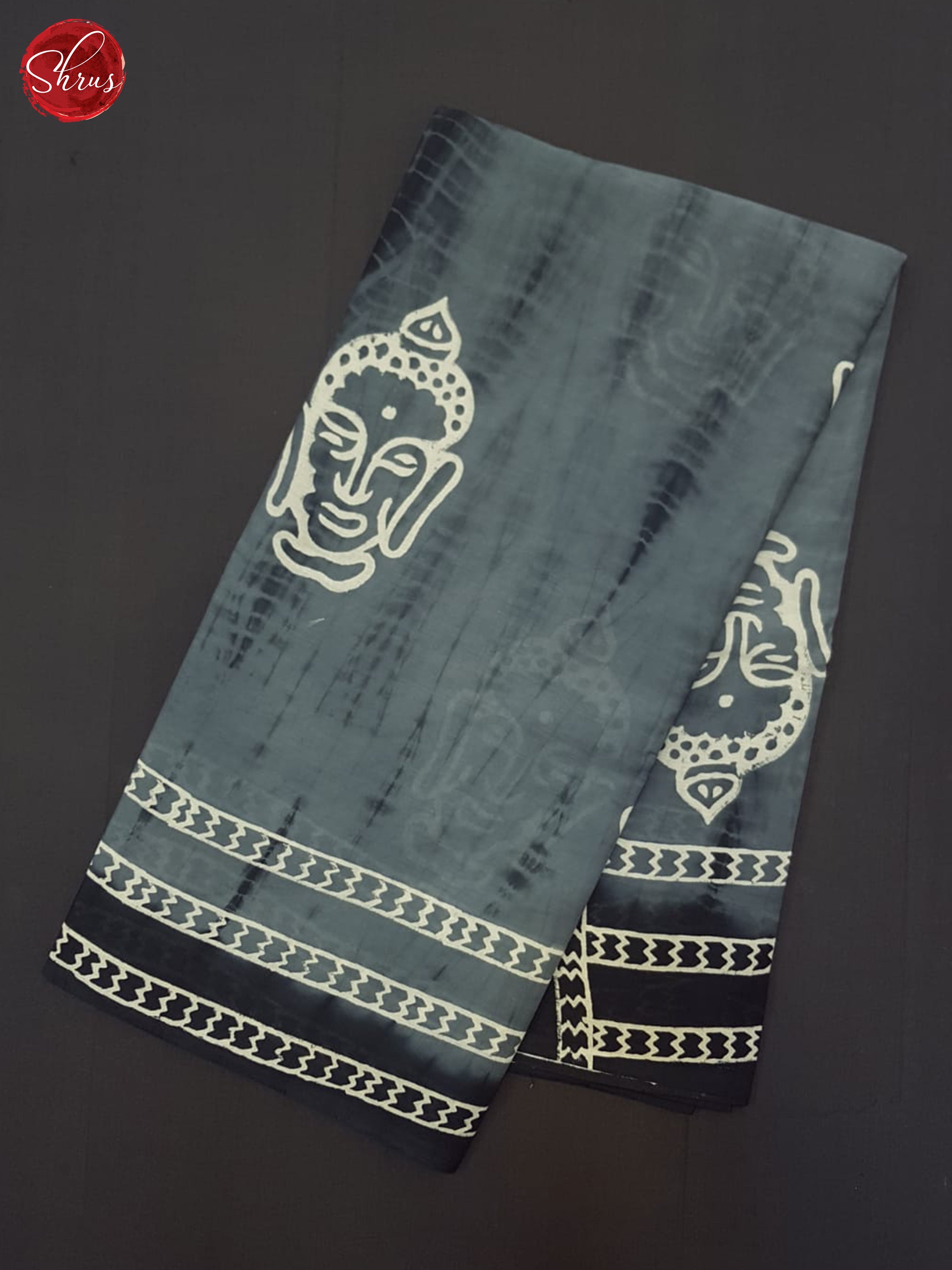 Grey & Black- Jaipur cotton Saree - Shop on ShrusEternity.com