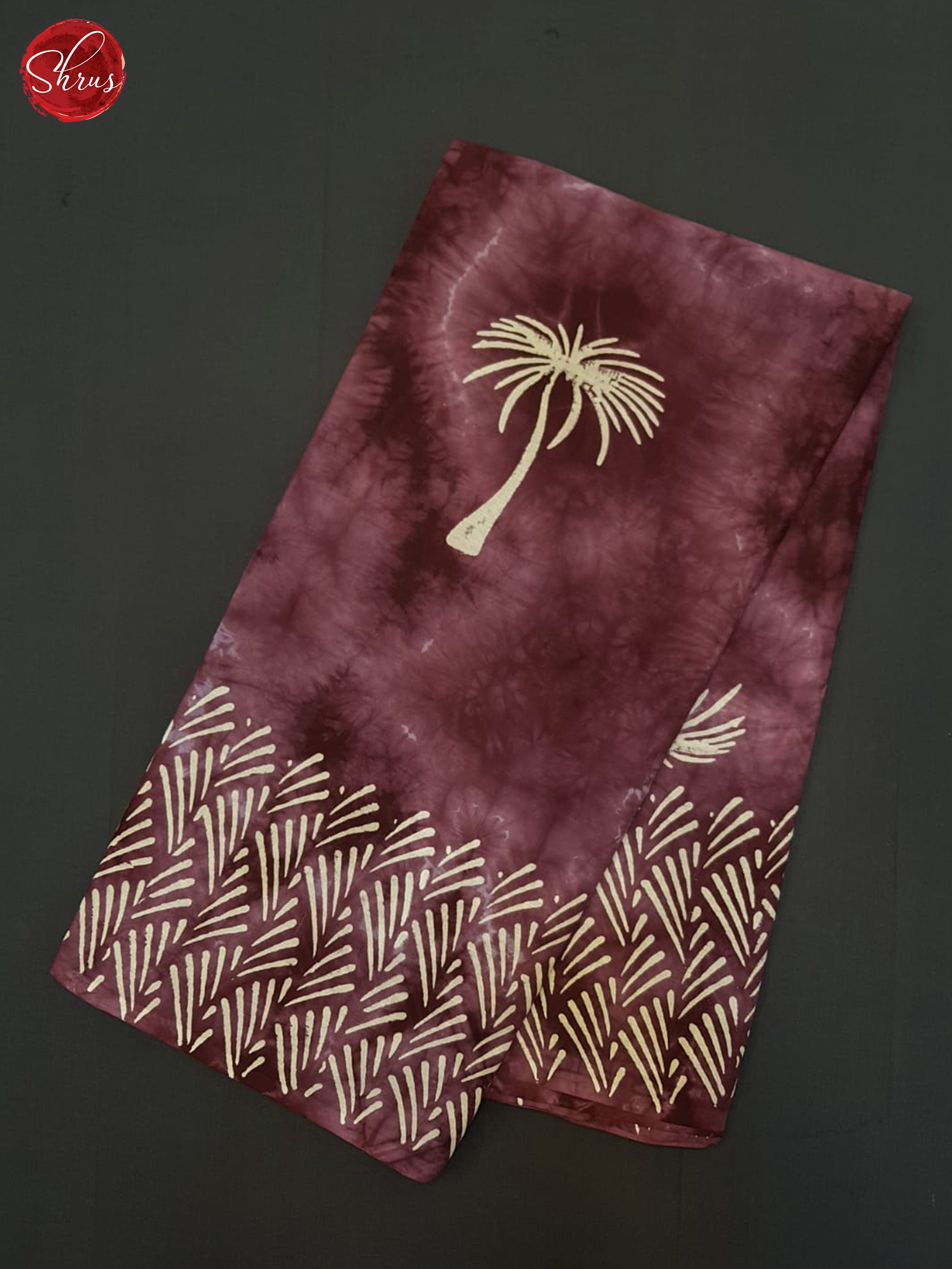 Dusty WIne- Jaipur cotton Saree - Shop on ShrusEternity.com