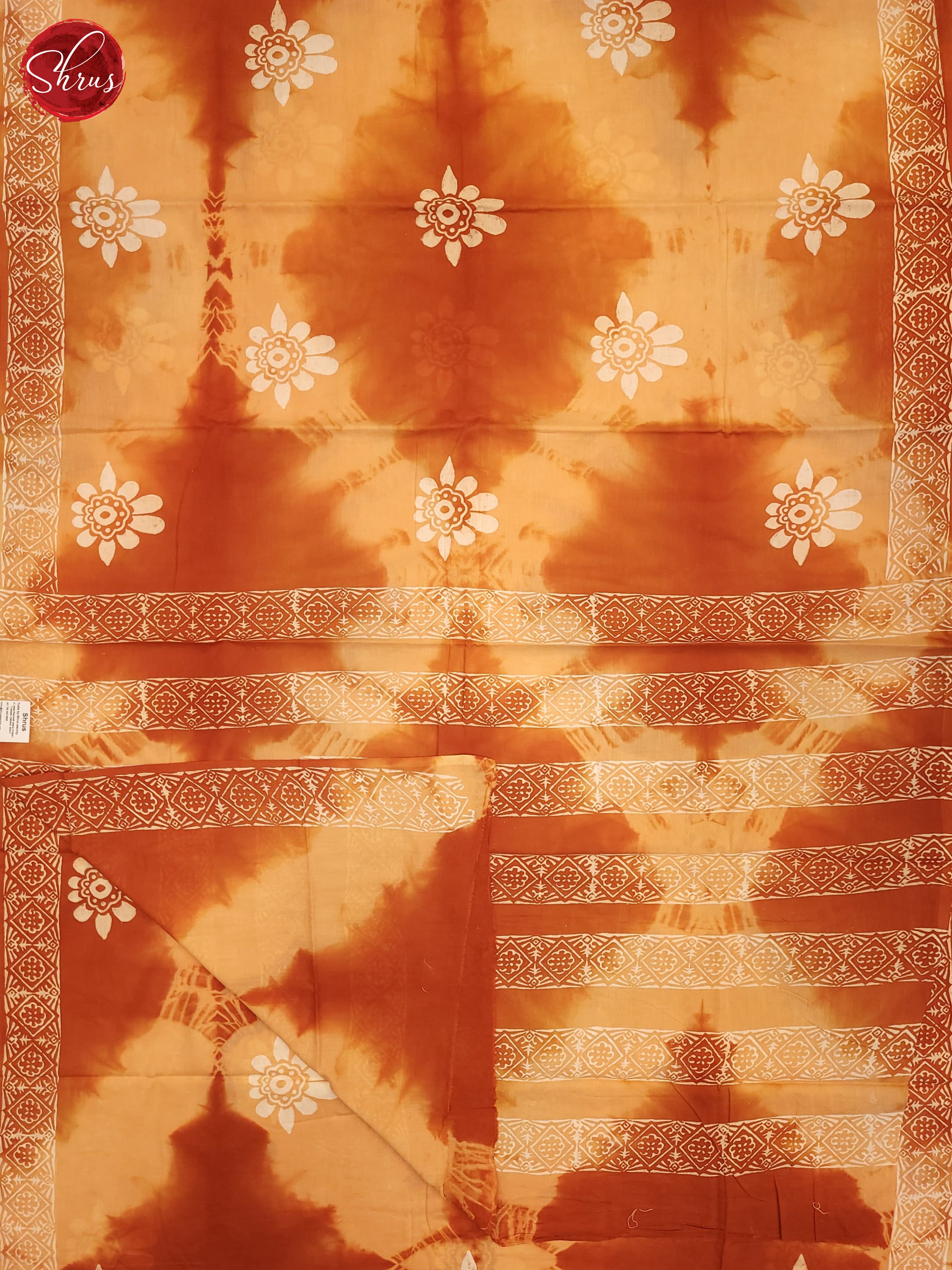 Beige &  Brown - Jaipur cotton Saree - Shop on ShrusEternity.com