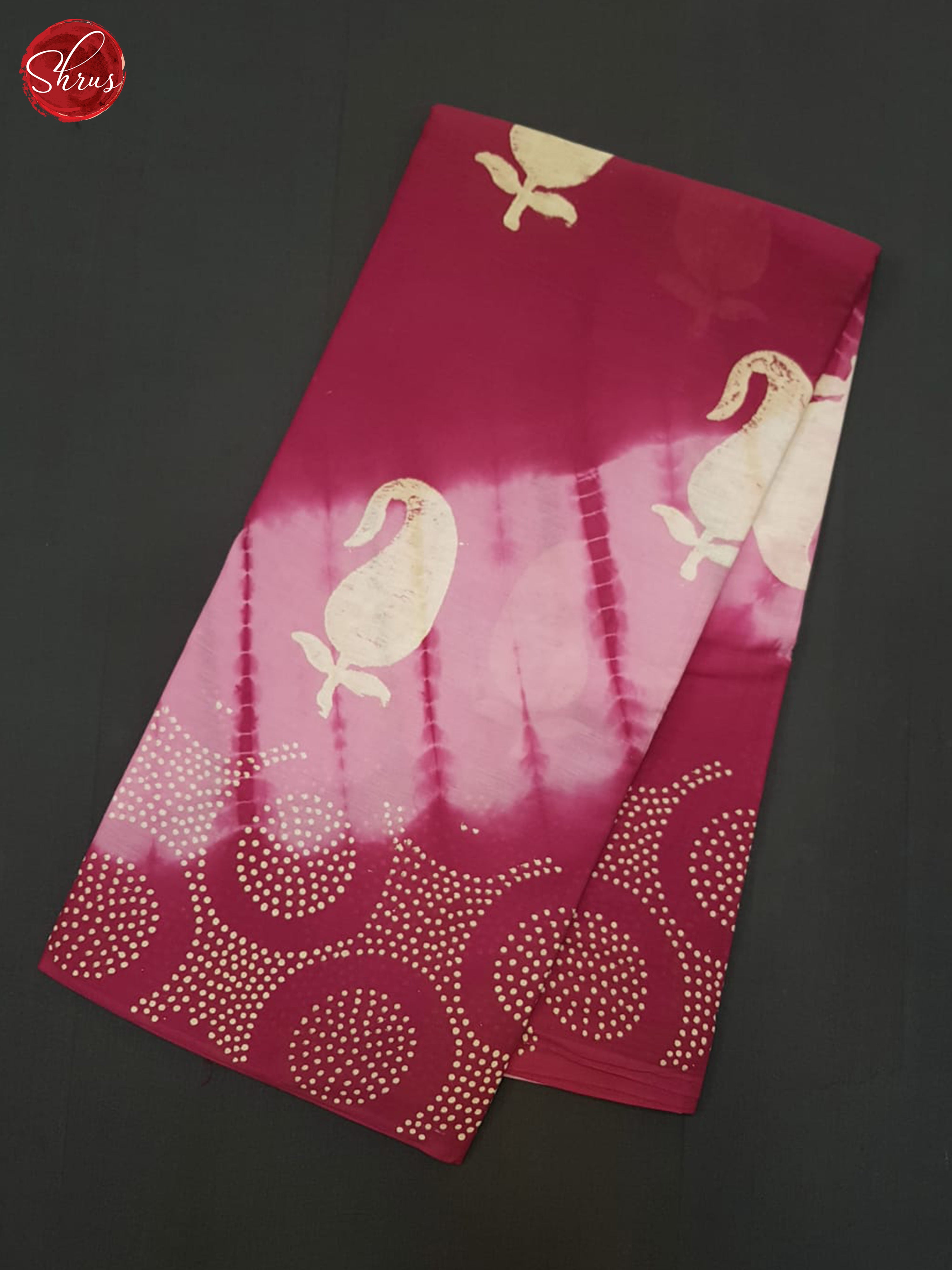 Light & Dark Pink  - Jaipur cotton Saree - Shop on ShrusEternity.com