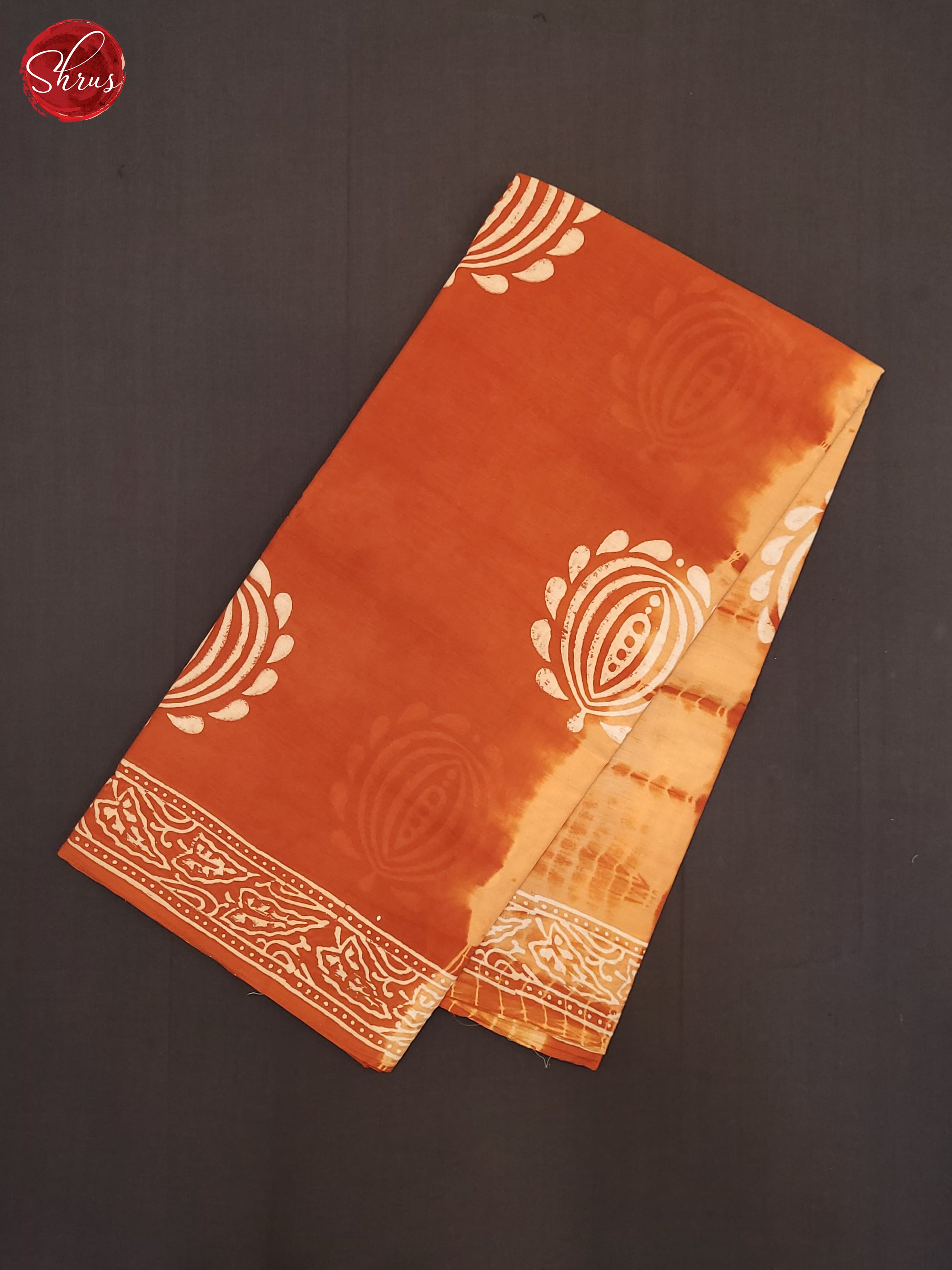 Light & Dark Orange - Jaipur cotton Saree - Shop on ShrusEternity.com