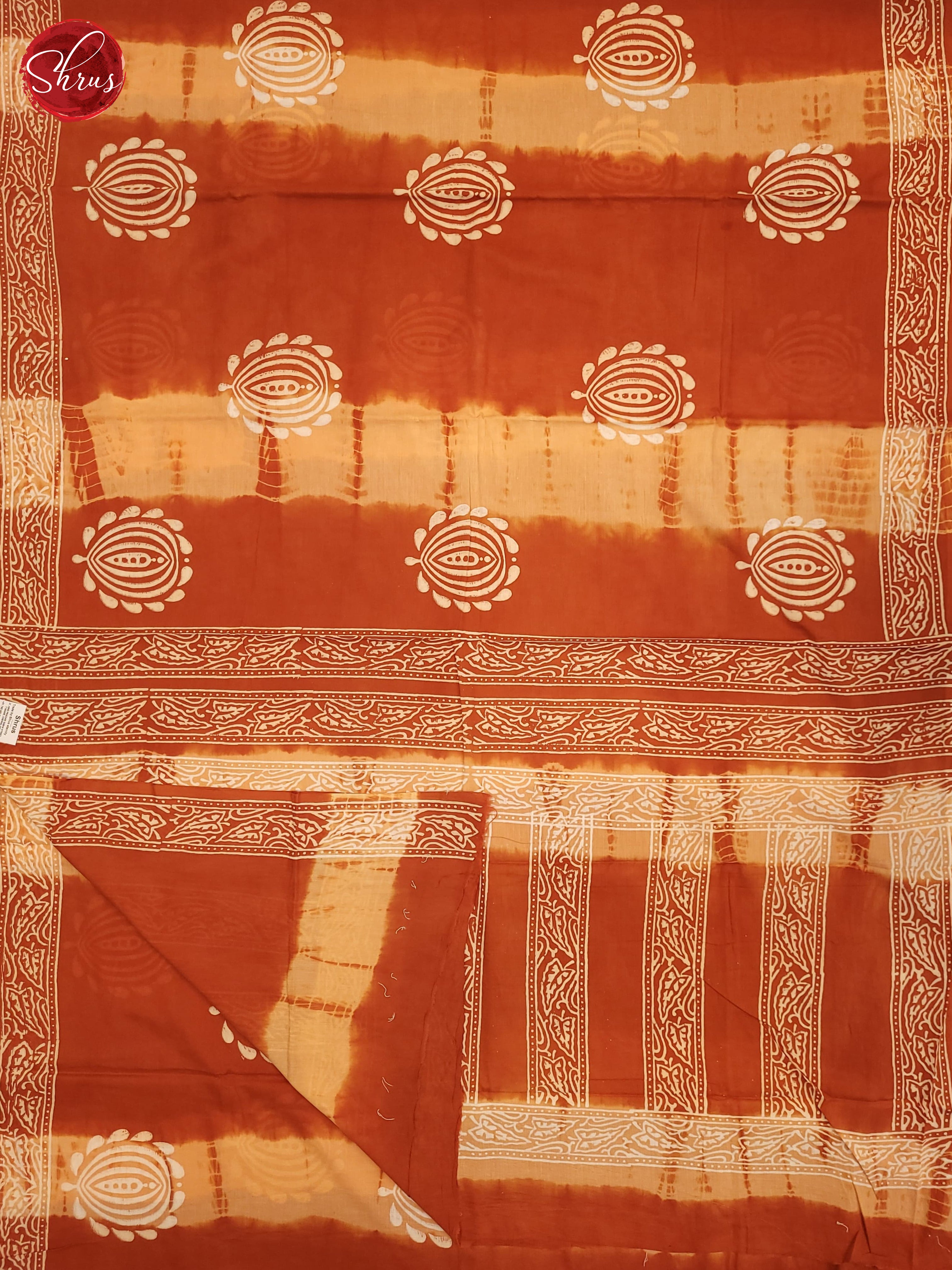 Light & Dark Orange - Jaipur cotton Saree - Shop on ShrusEternity.com