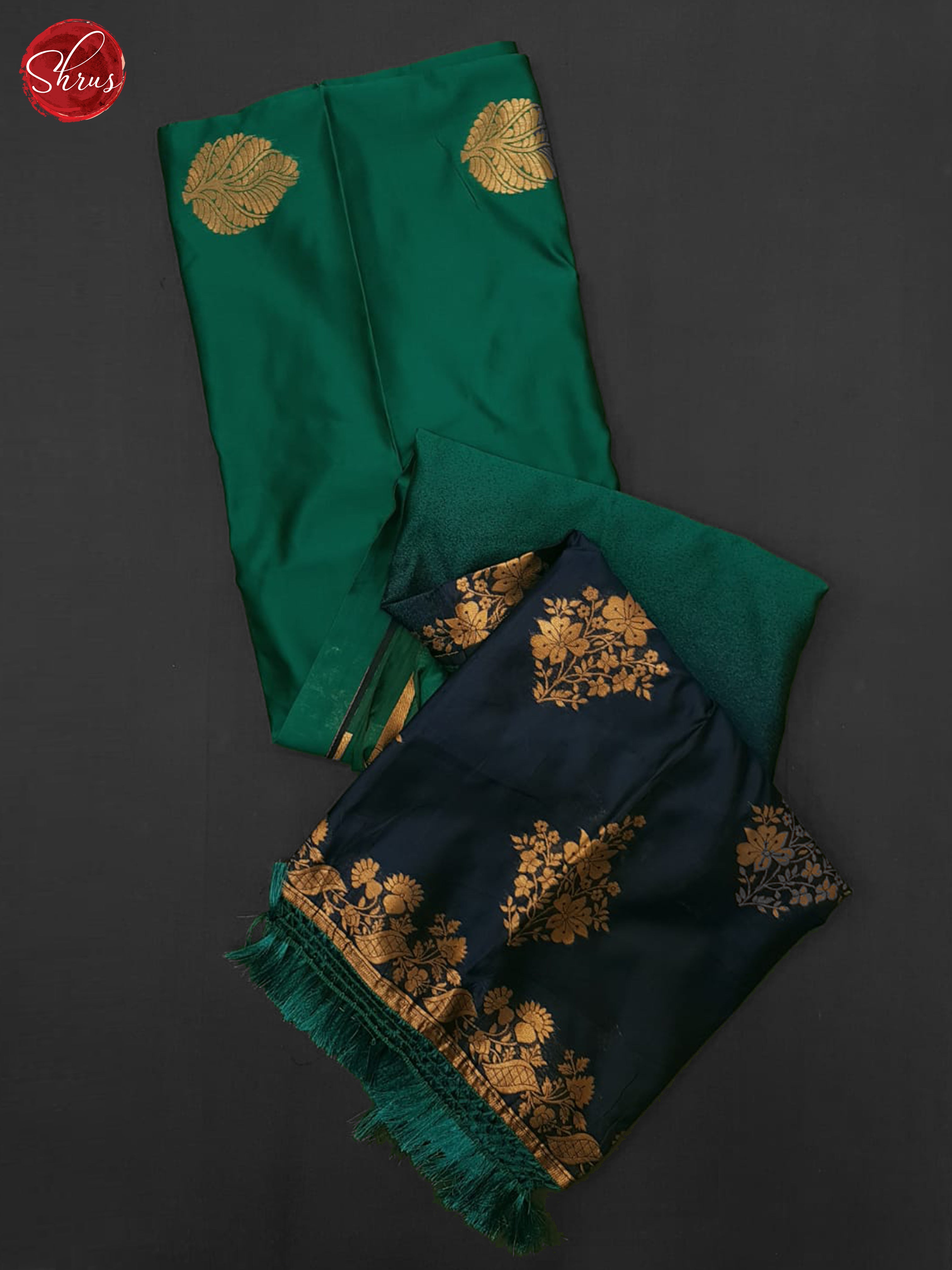 Green & Blue - Semi Softsilk Saree - Shop on ShrusEternity.com