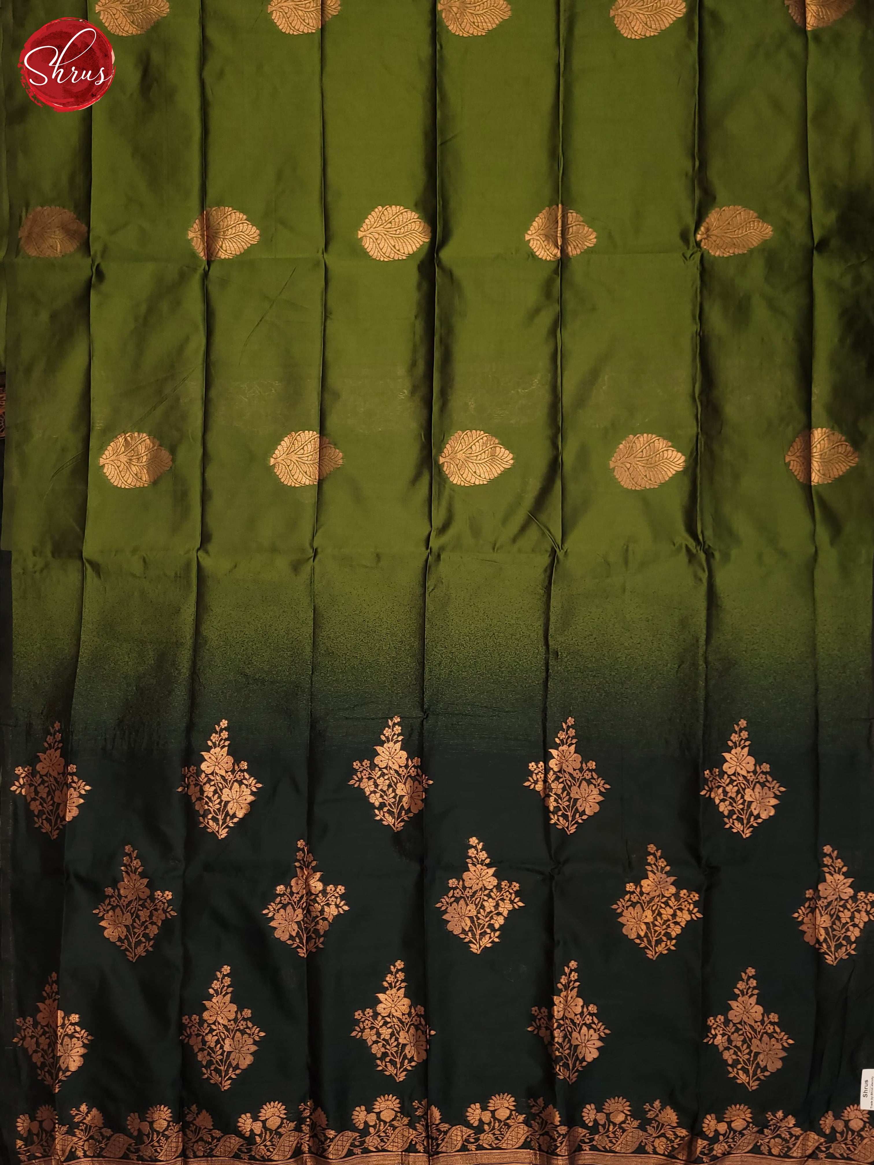 Mehandi Green & Green- Semi Softsilk Saree - Shop on ShrusEternity.com