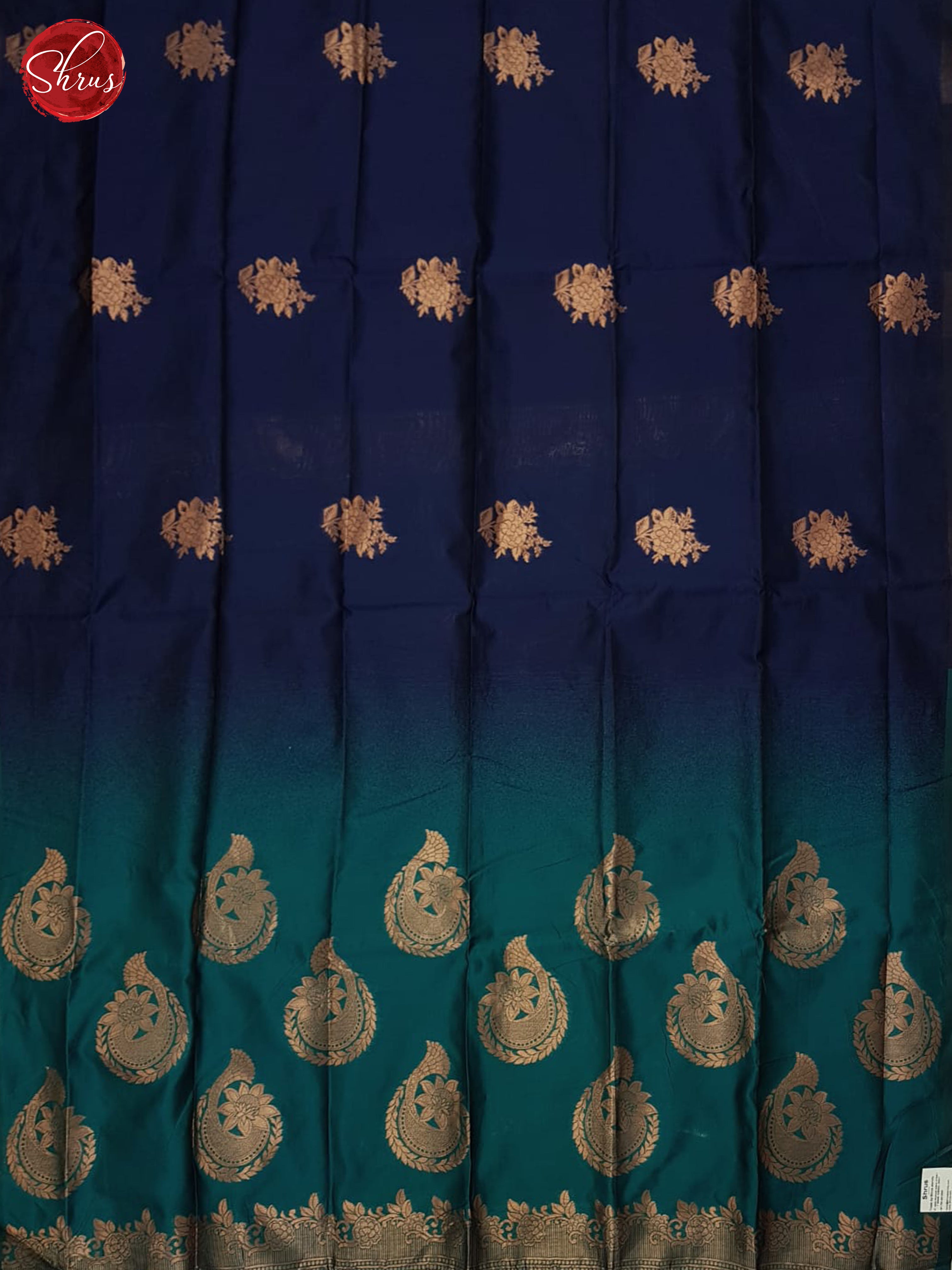 Blue & Green - Semi Softsilk Saree - Shop on ShrusEternity.com