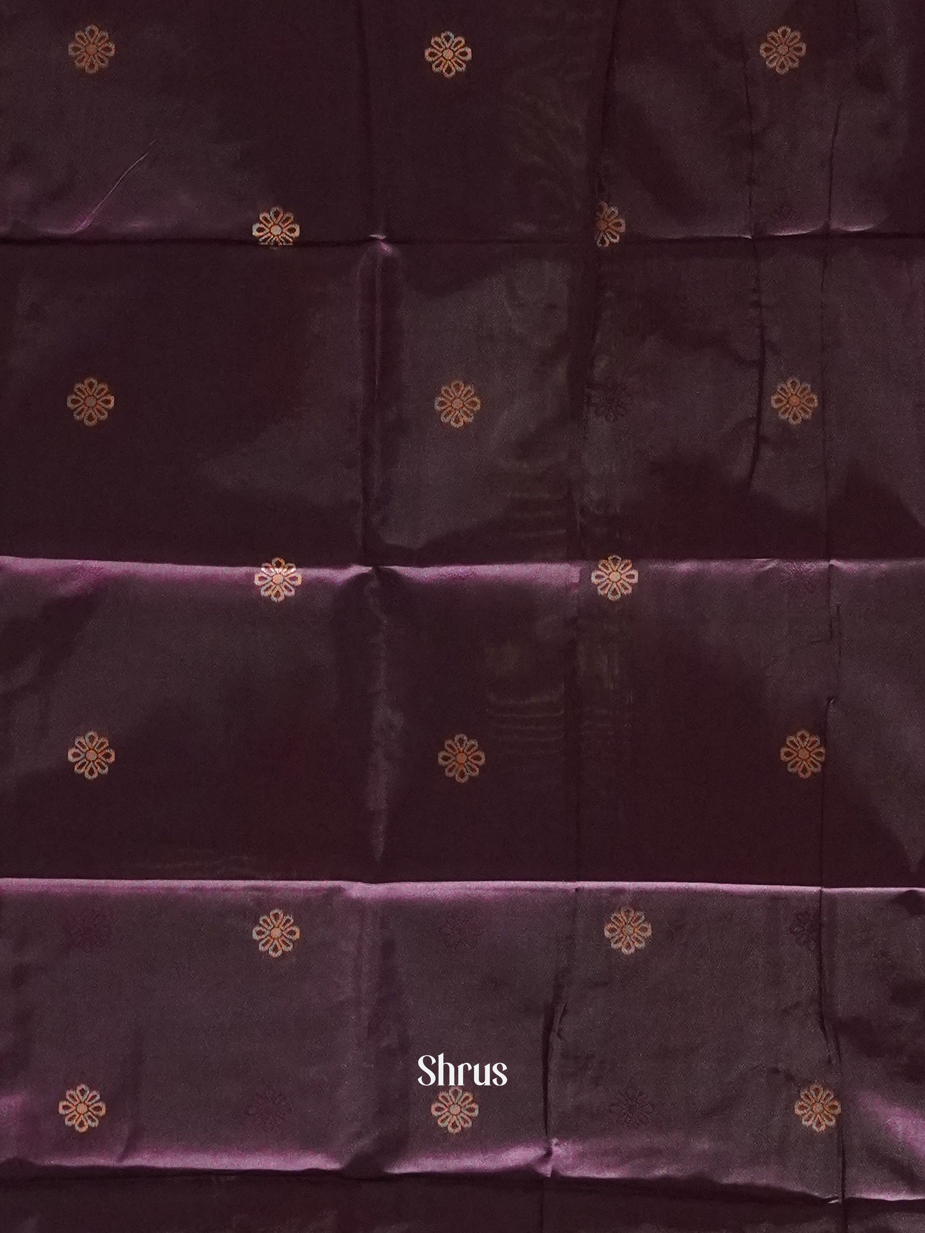 Blue & wine - Semi Softsilk Saree