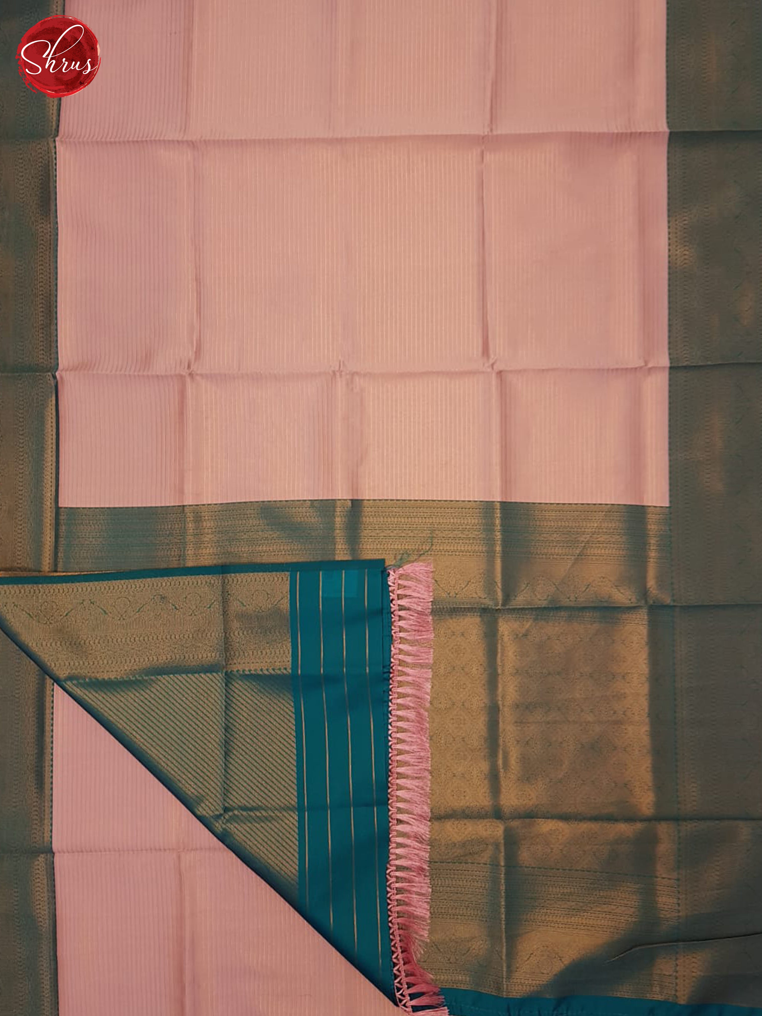 Pink & Green - Semi Kanchipuram Saree - Shop on ShrusEternity.com