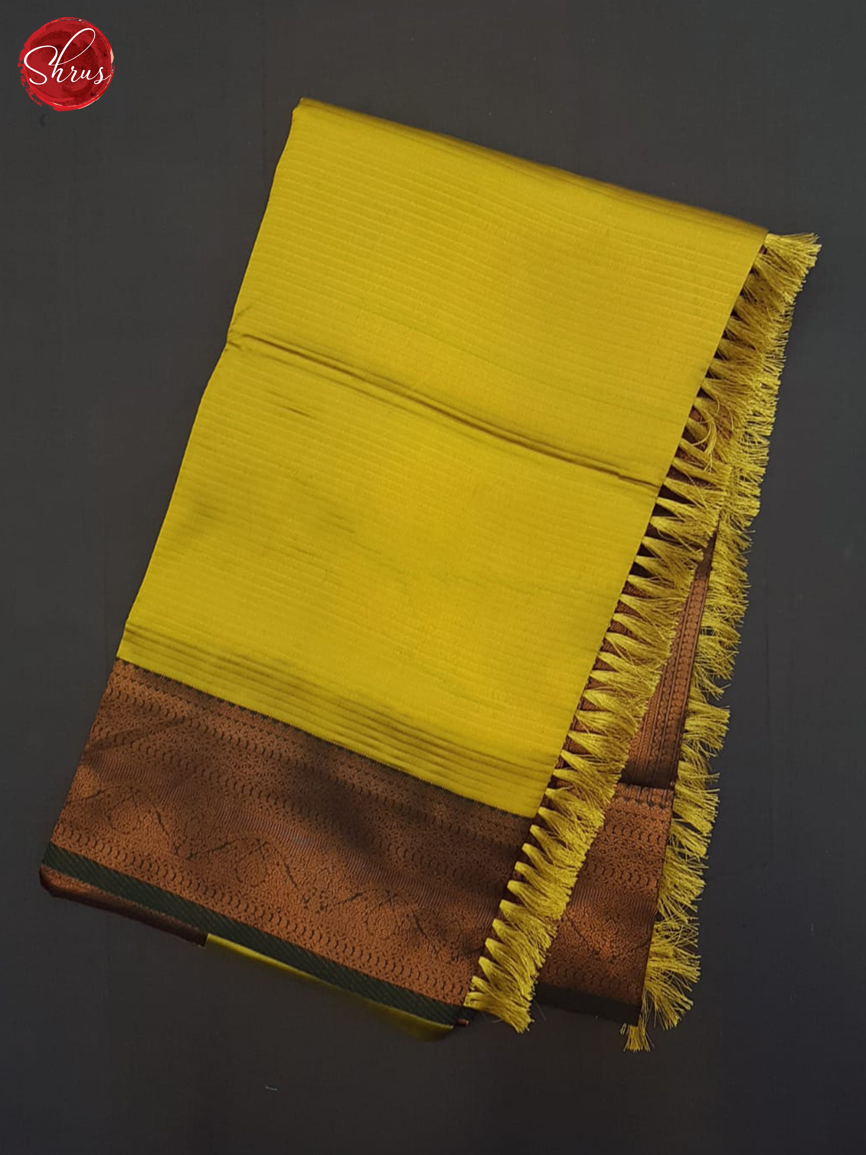 Lime green & Green - Semi Kanchipuram Saree - Shop on ShrusEternity.com