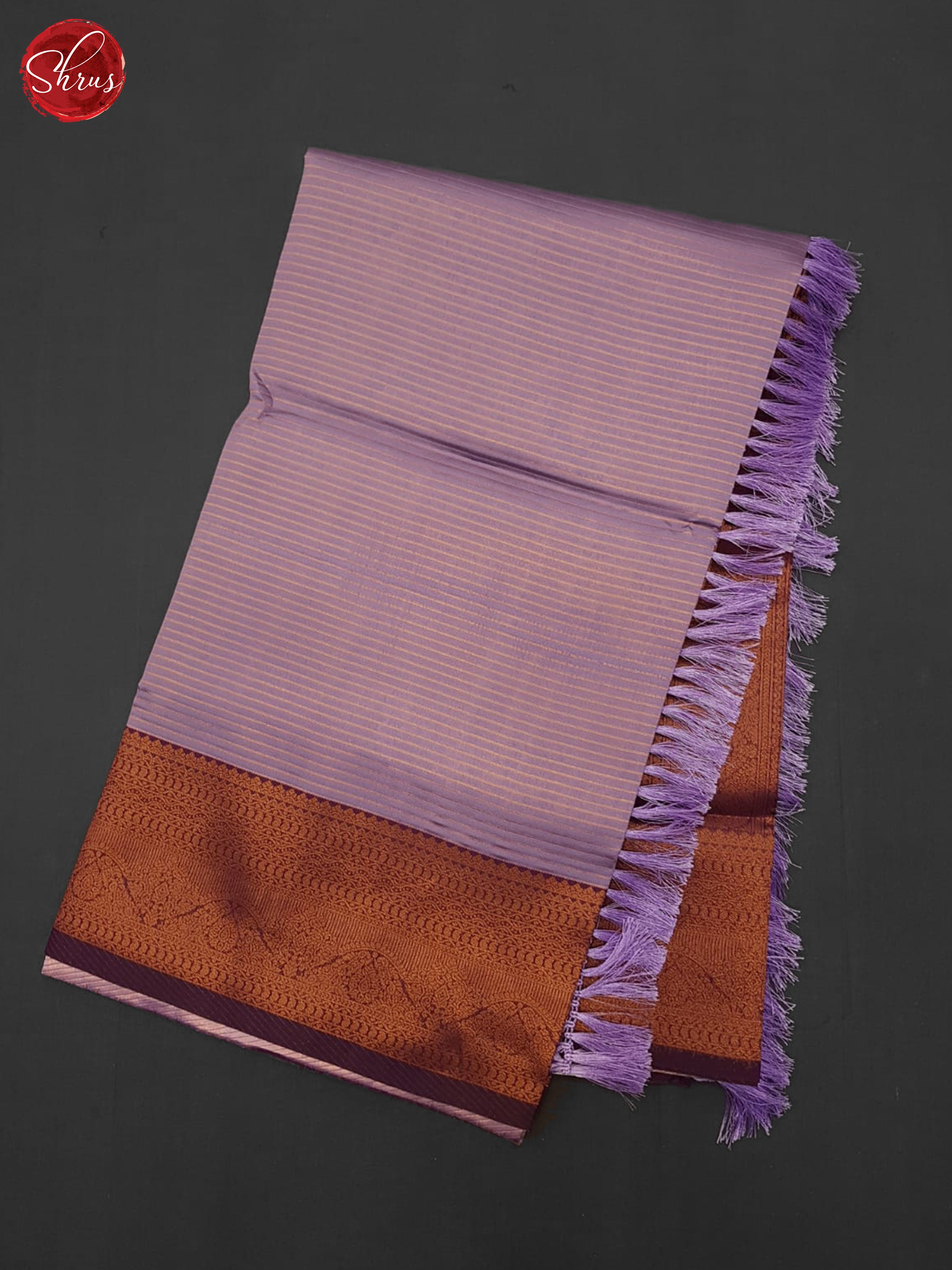 Mild Lavender & Wine - Semi Kanchipuram Saree - Shop on ShrusEternity.com