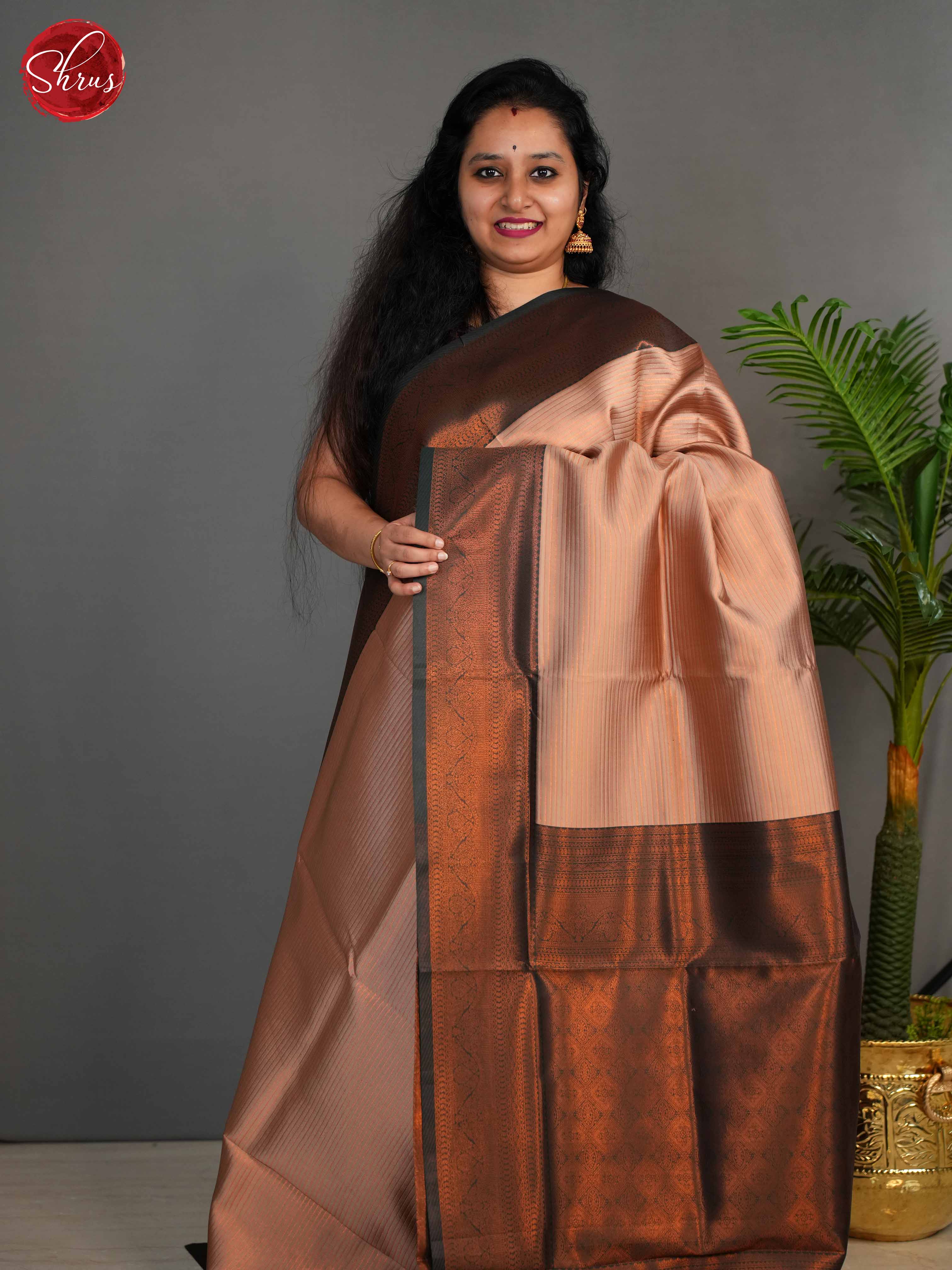 Brown & Green - Semi Kanchipuram Saree - Shop on ShrusEternity.com