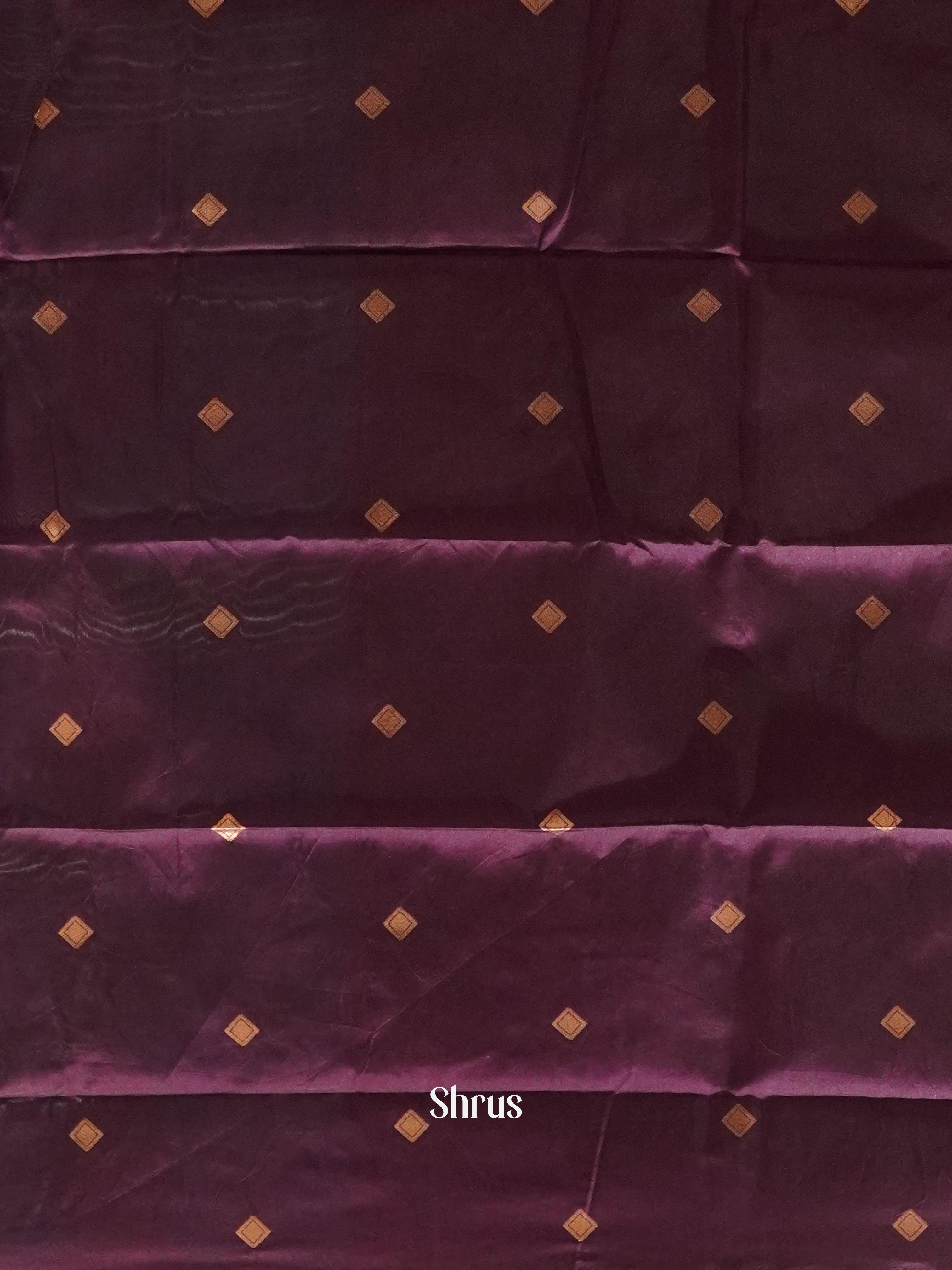 Blue & Wine- Semi Softsilk Saree