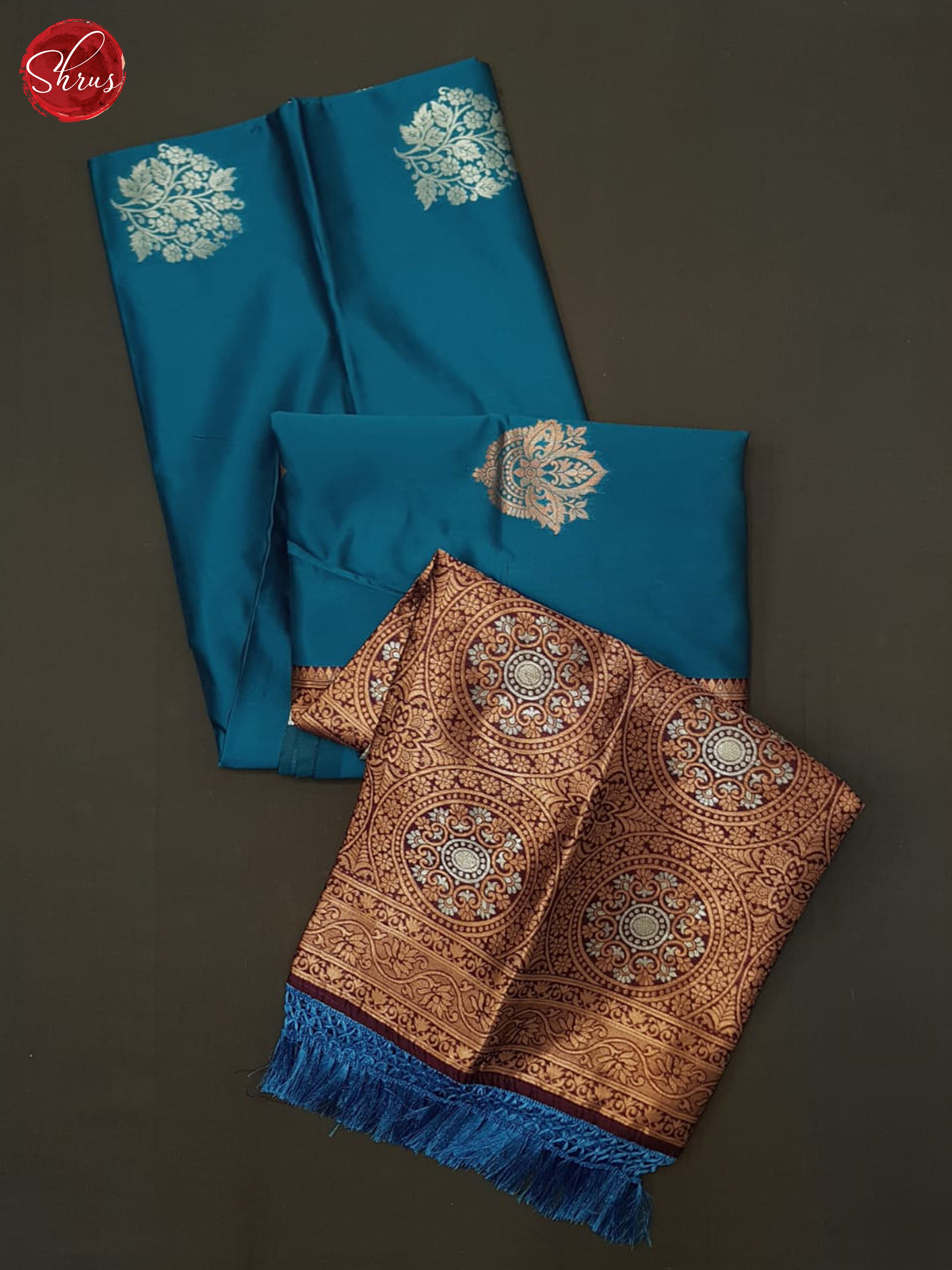 Blue And Wine-Semi Soft Silk Saree - Shop on ShrusEternity.com
