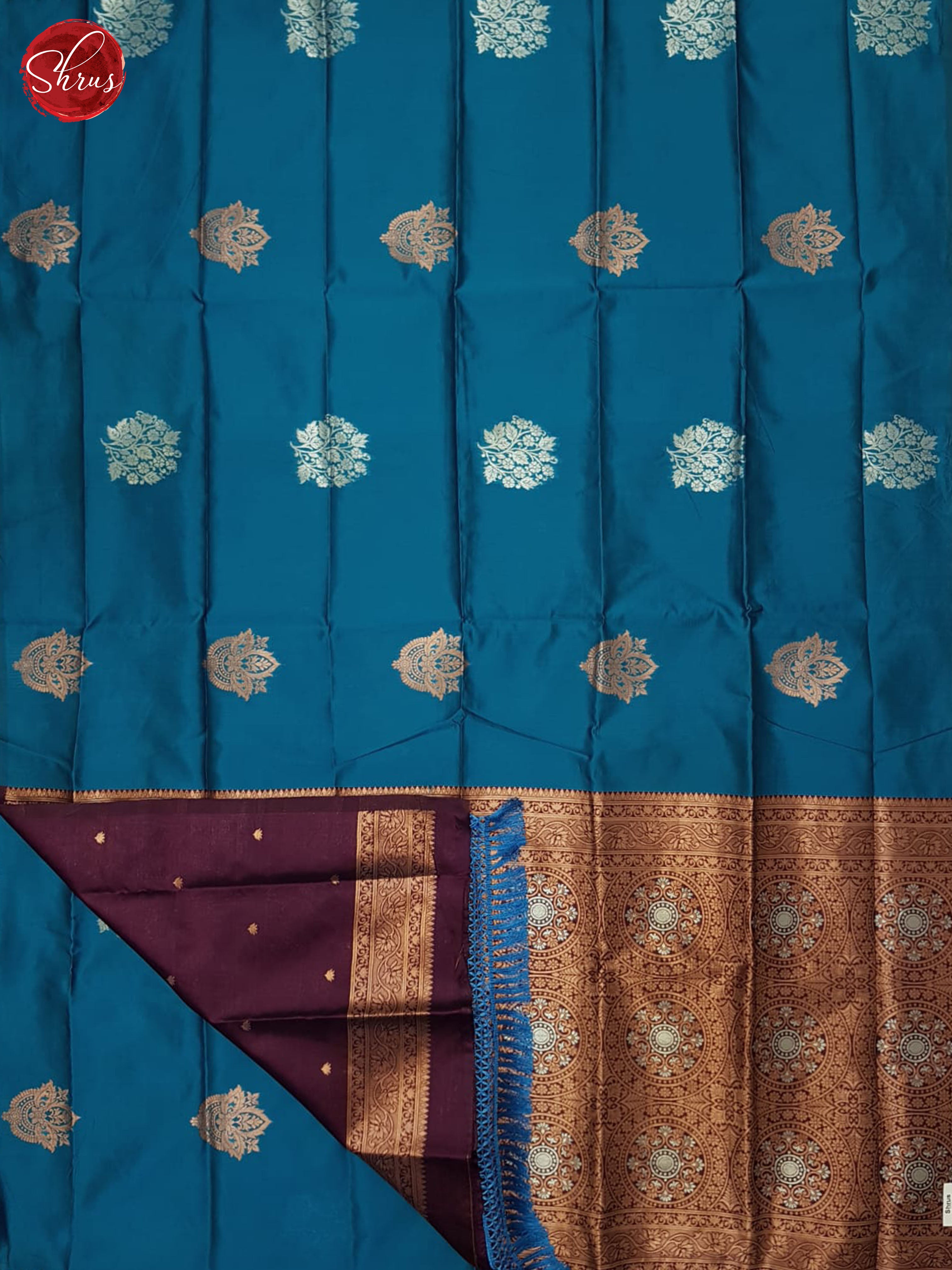 Blue And Wine-Semi Soft Silk Saree - Shop on ShrusEternity.com