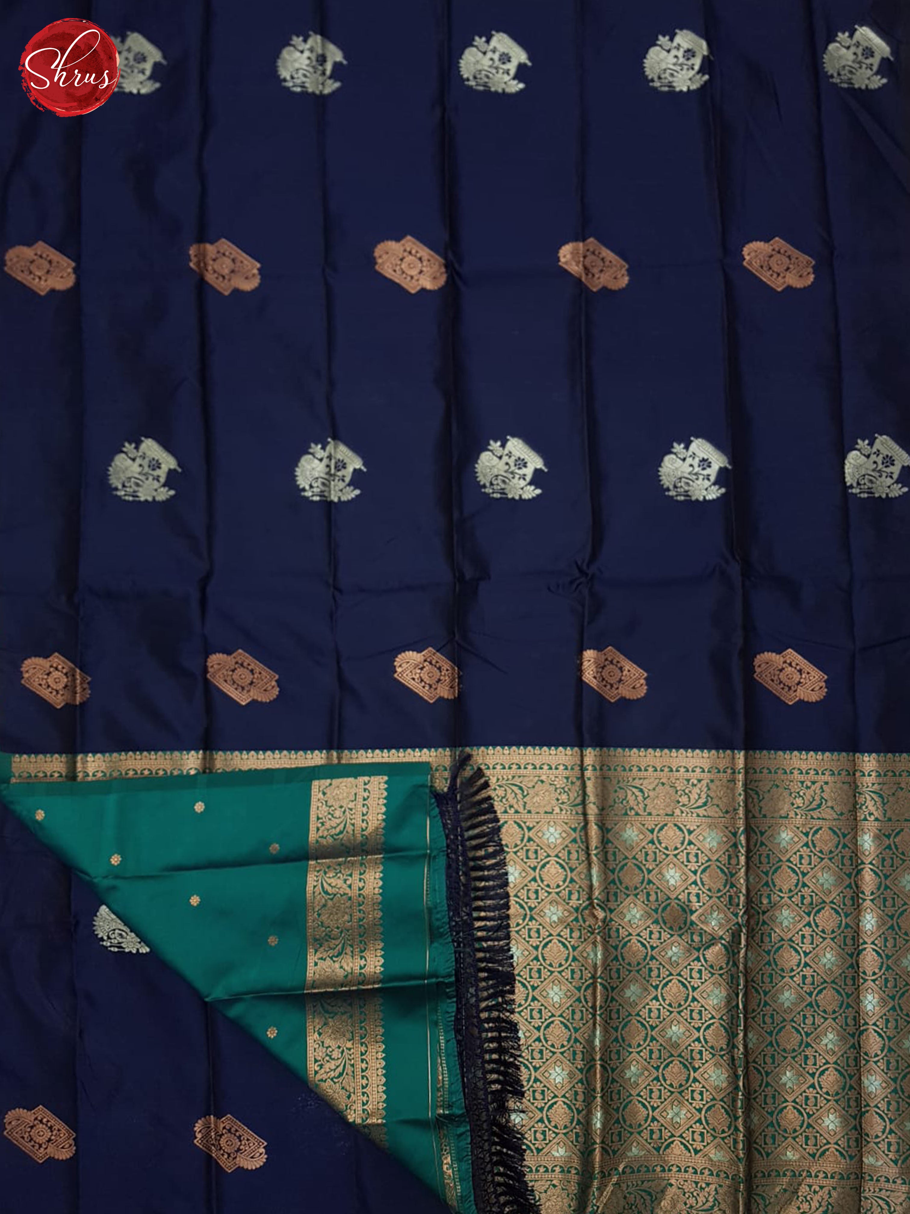 Blue and green - Semi Softsilk Saree - Shop on ShrusEternity.com