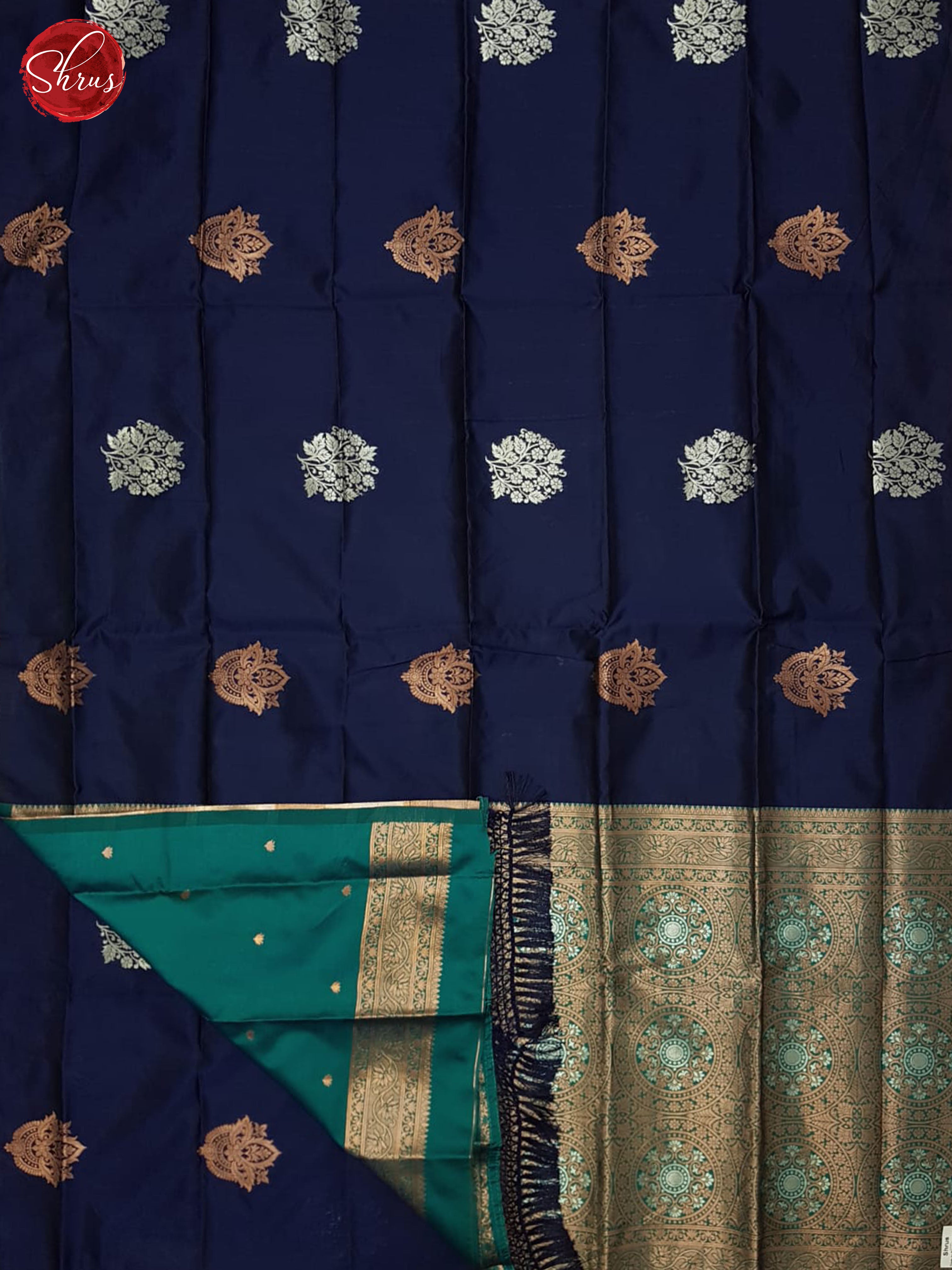 Blue And Green- Semi soft silk saree - Shop on ShrusEternity.com