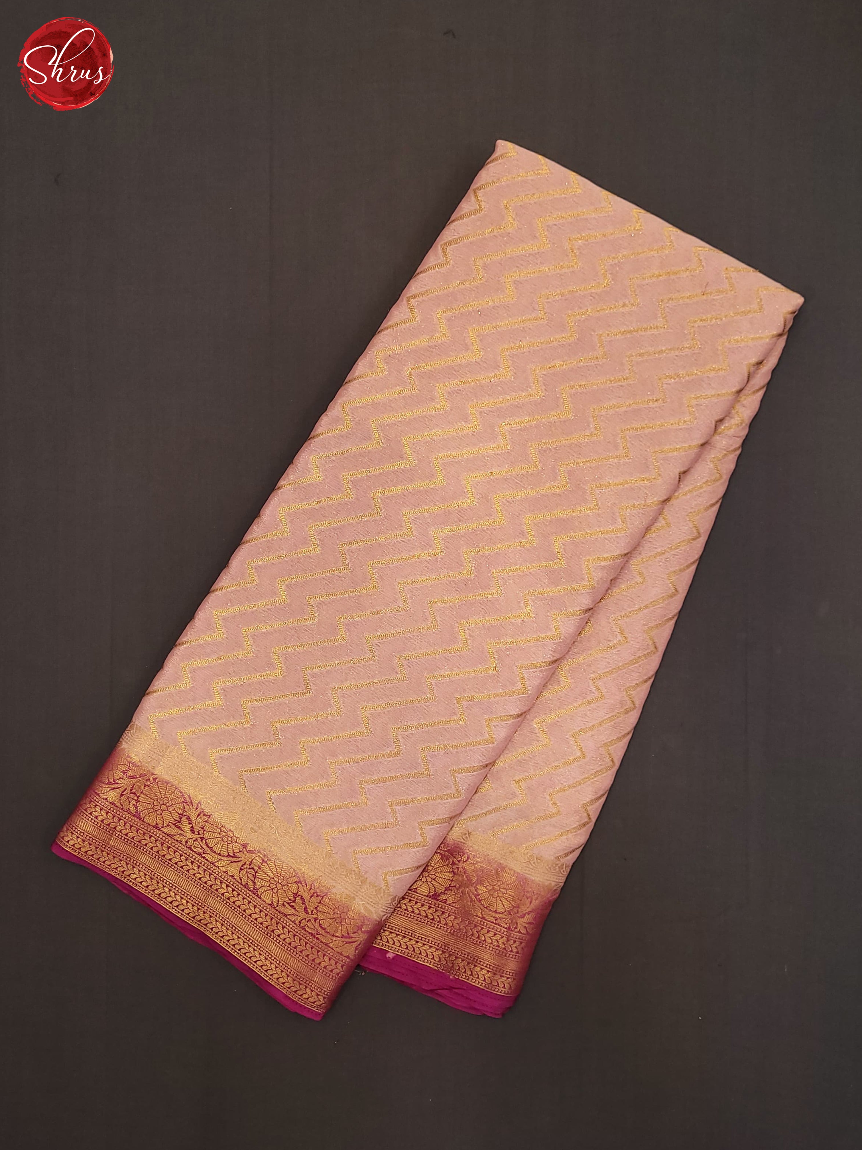 Peachish Pink & Pink - Semi Georgette Saree - Shop on ShrusEternity.com