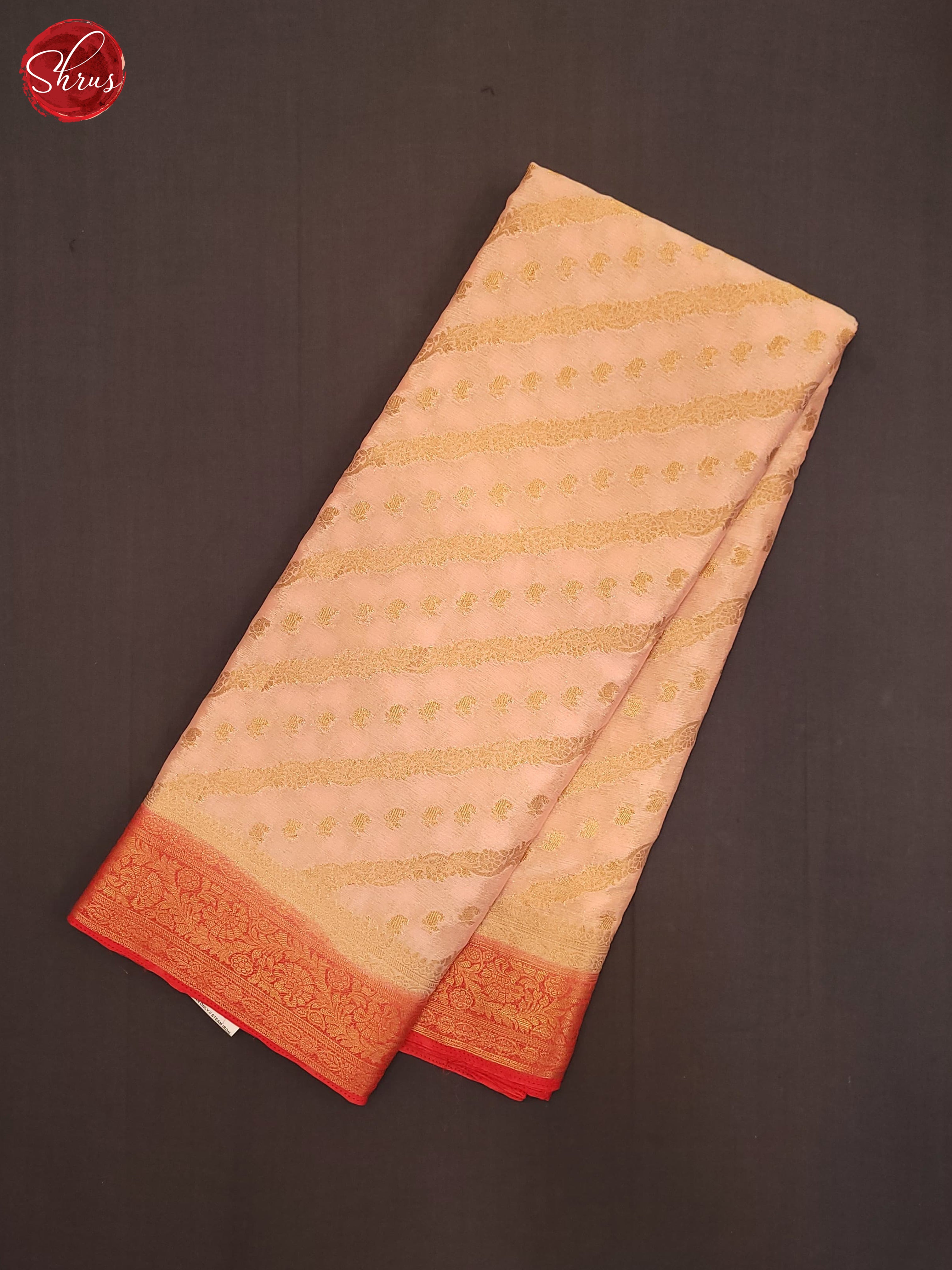 Peach & Red- Semi Georgette Saree - Shop on ShrusEternity.com