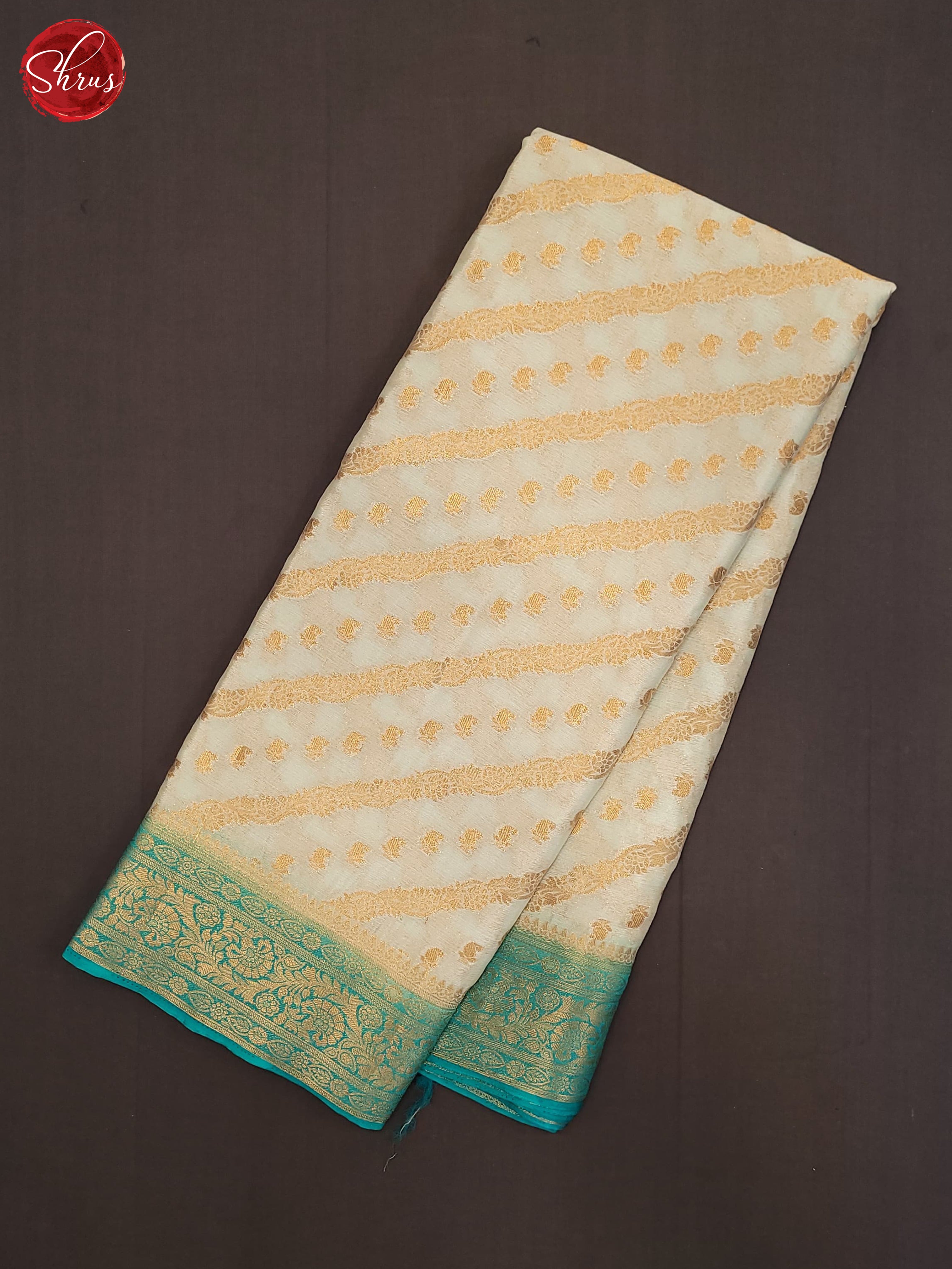 Cream & Blue - Semi Georgette Saree - Shop on ShrusEternity.com