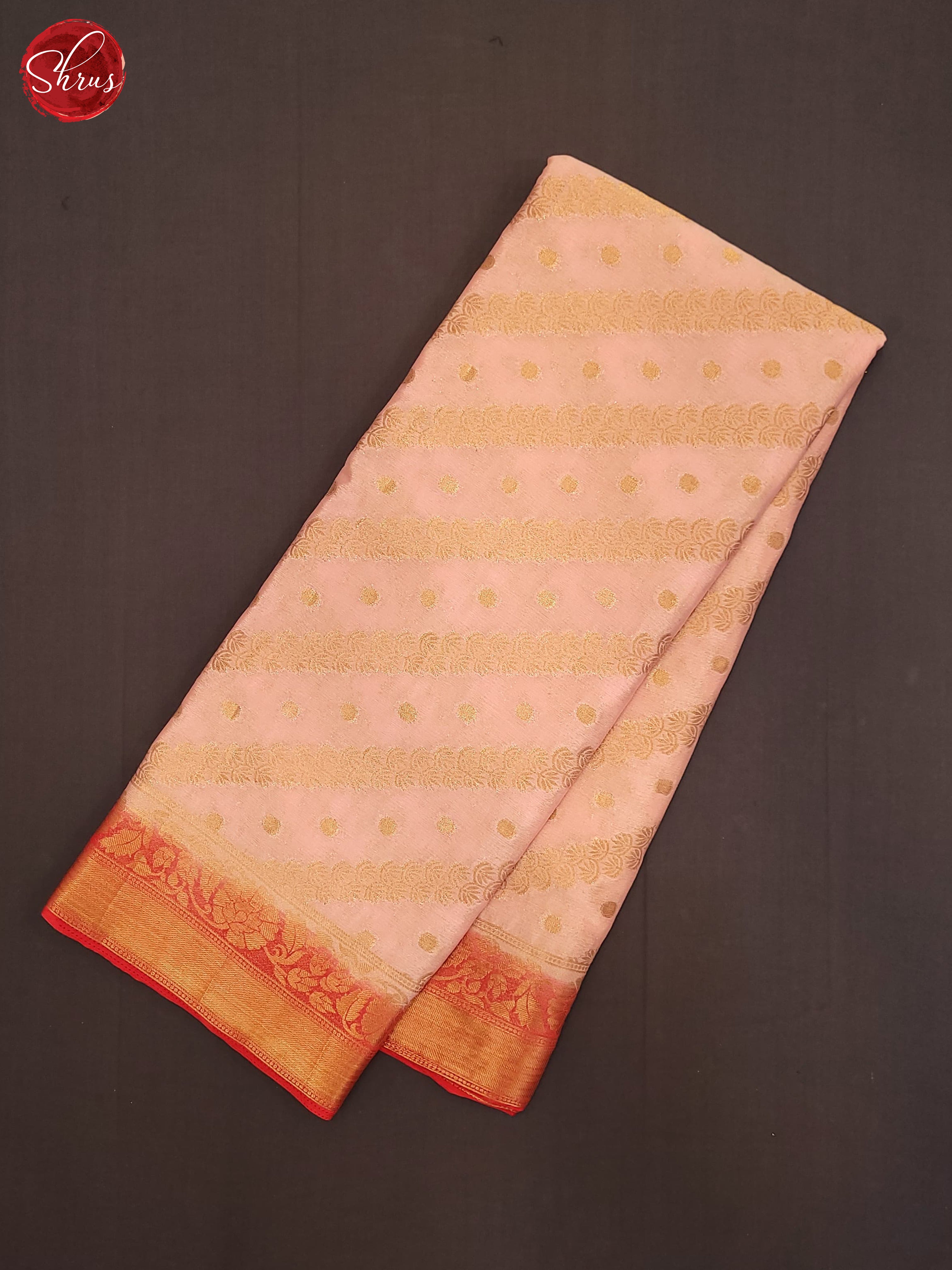 Peach & Red- Semi Georgette Saree - Shop on ShrusEternity.com