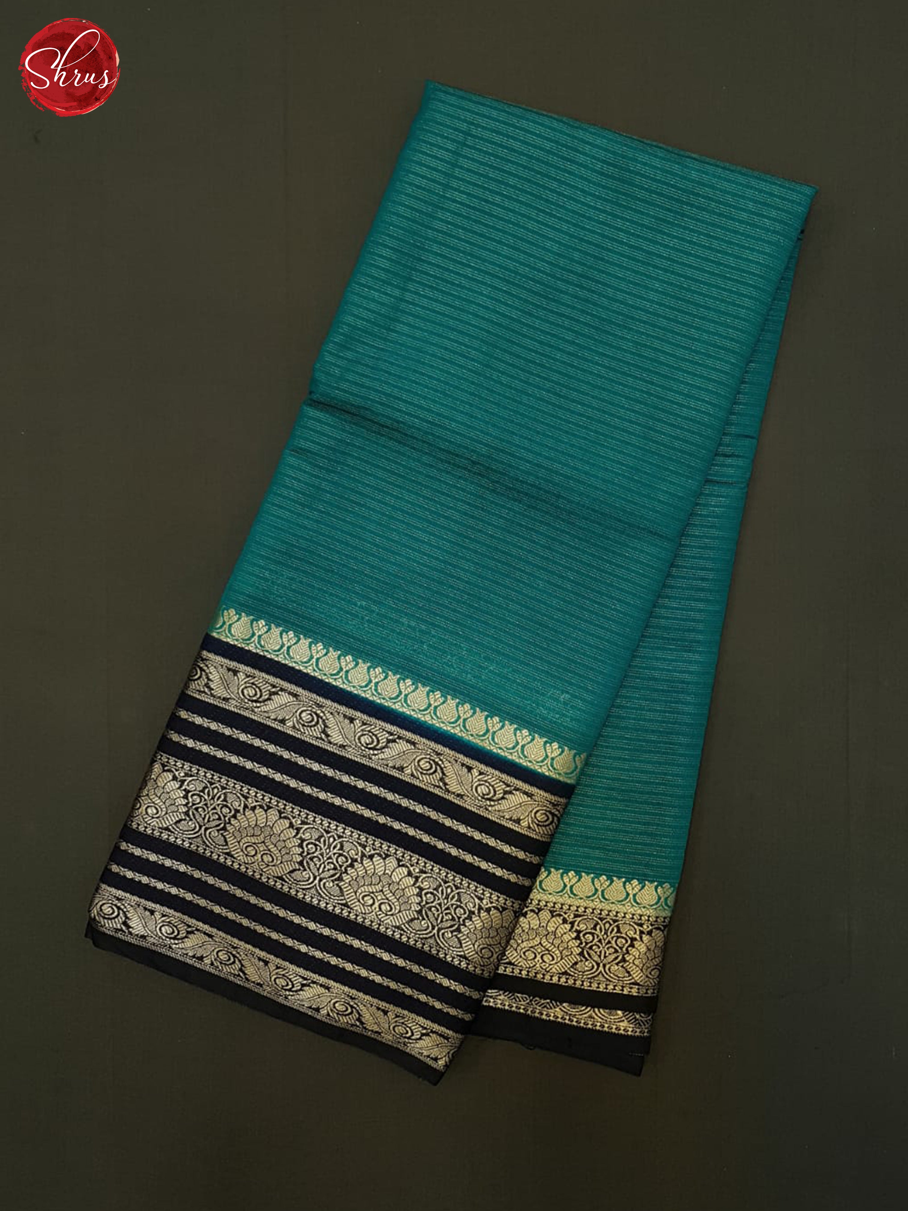 Teal & Blue - Semi Dupion Saree - Shop on ShrusEternity.com