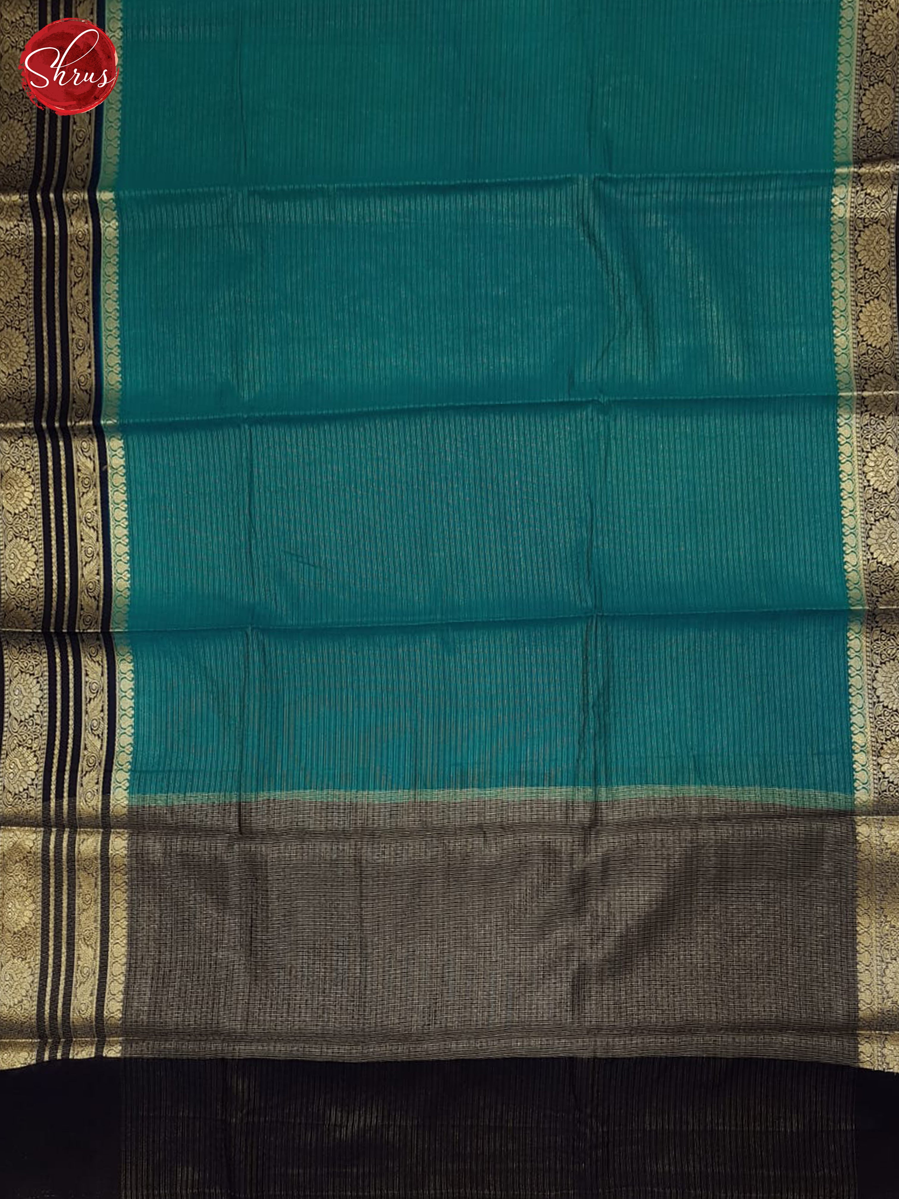 Teal & Blue - Semi Dupion Saree - Shop on ShrusEternity.com