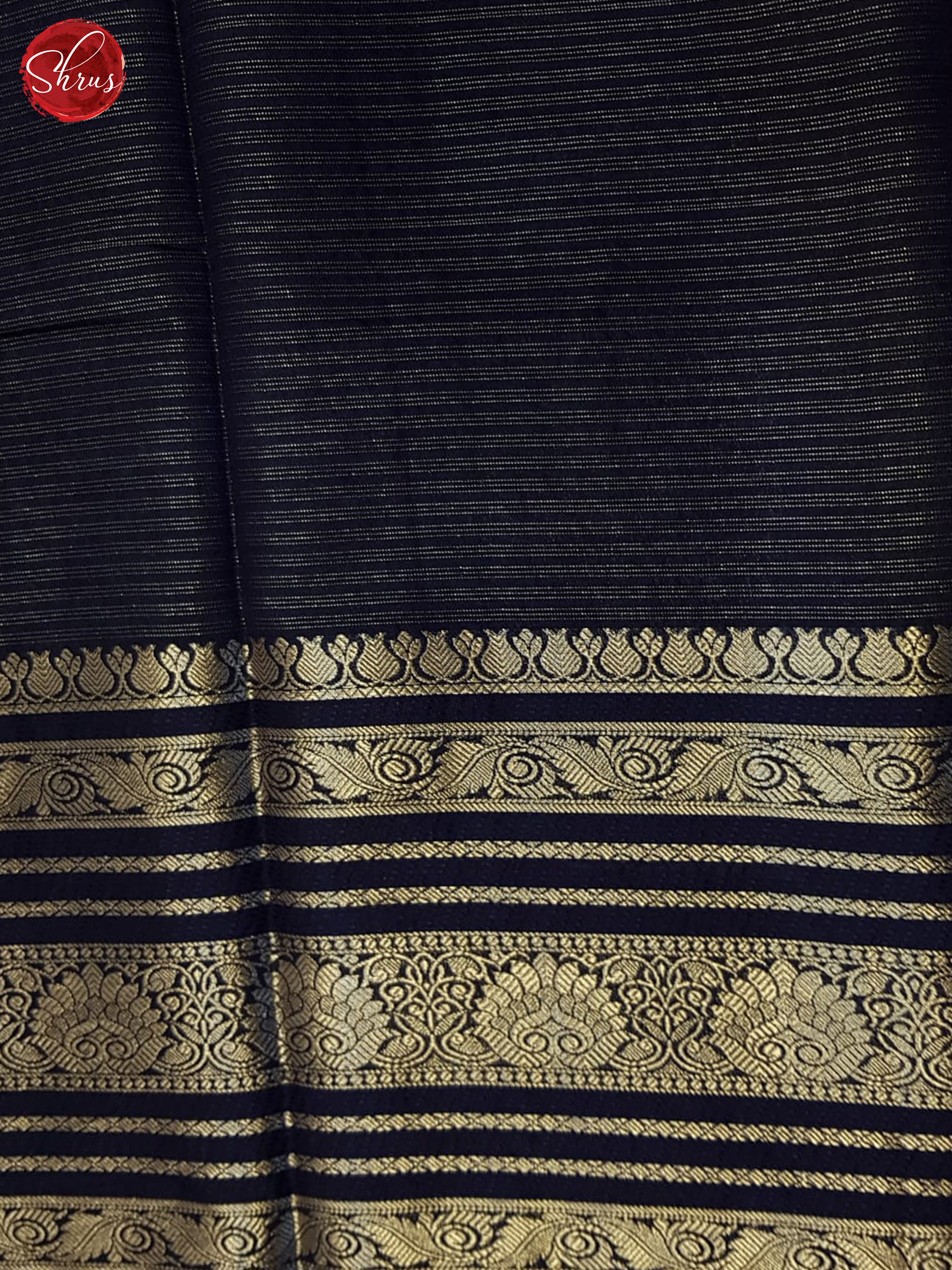 Bluish Grey & Blue - Semi Dupion Saree - Shop on ShrusEternity.com