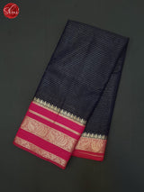 Blue & Pink  - Semi Dupion Saree - Shop on ShrusEternity.com